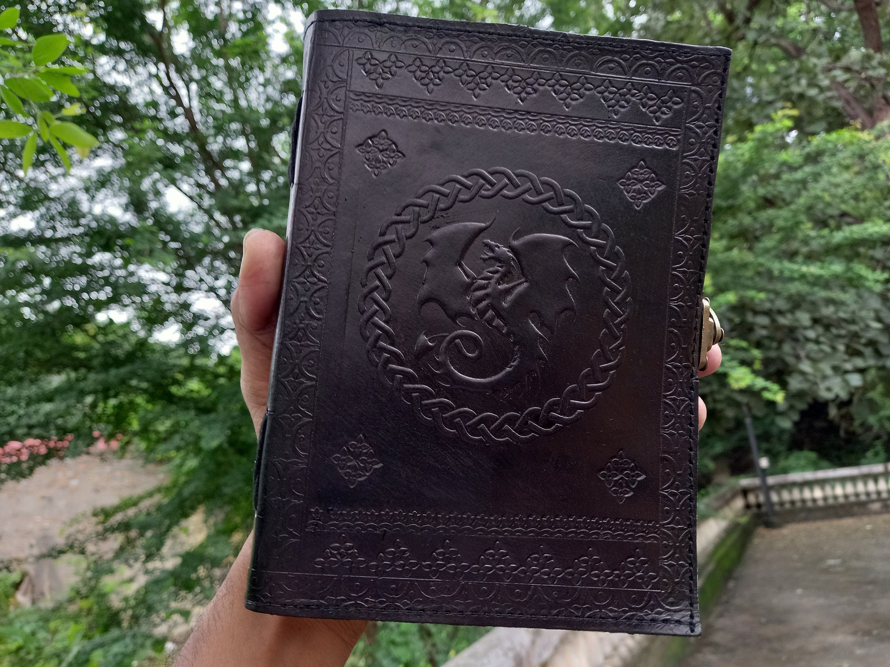 Celtic Dragon Leather Journal, Dragon Leather Notebook, Handmade Leather Journal, Dragon Journal Writing Notebook for Men & Women
