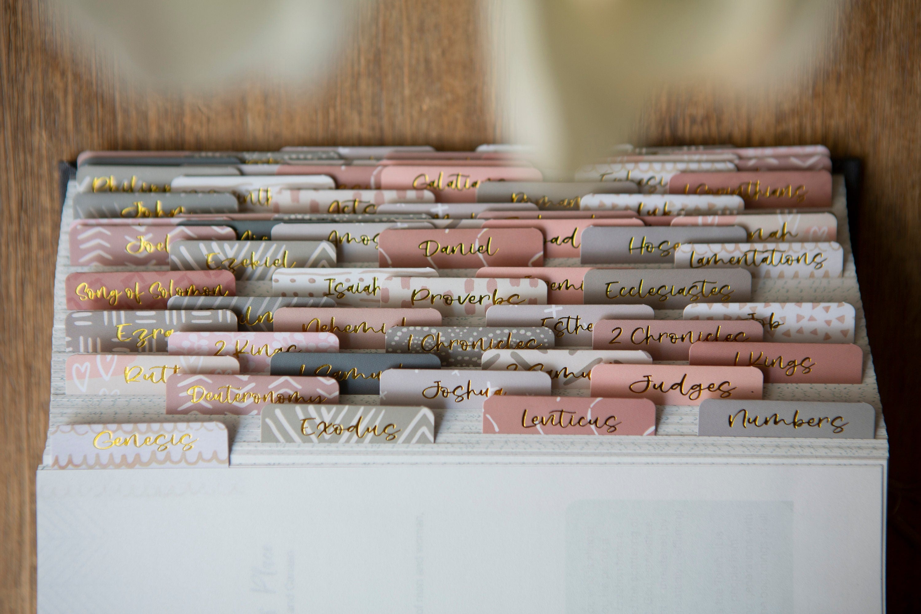 Bible Tabs | Laminated Bible Tabs | Tabs for the Bible | Pretty Bible Tab | Gifts for Christian Women | Bible Index Tabs with Gold Letters