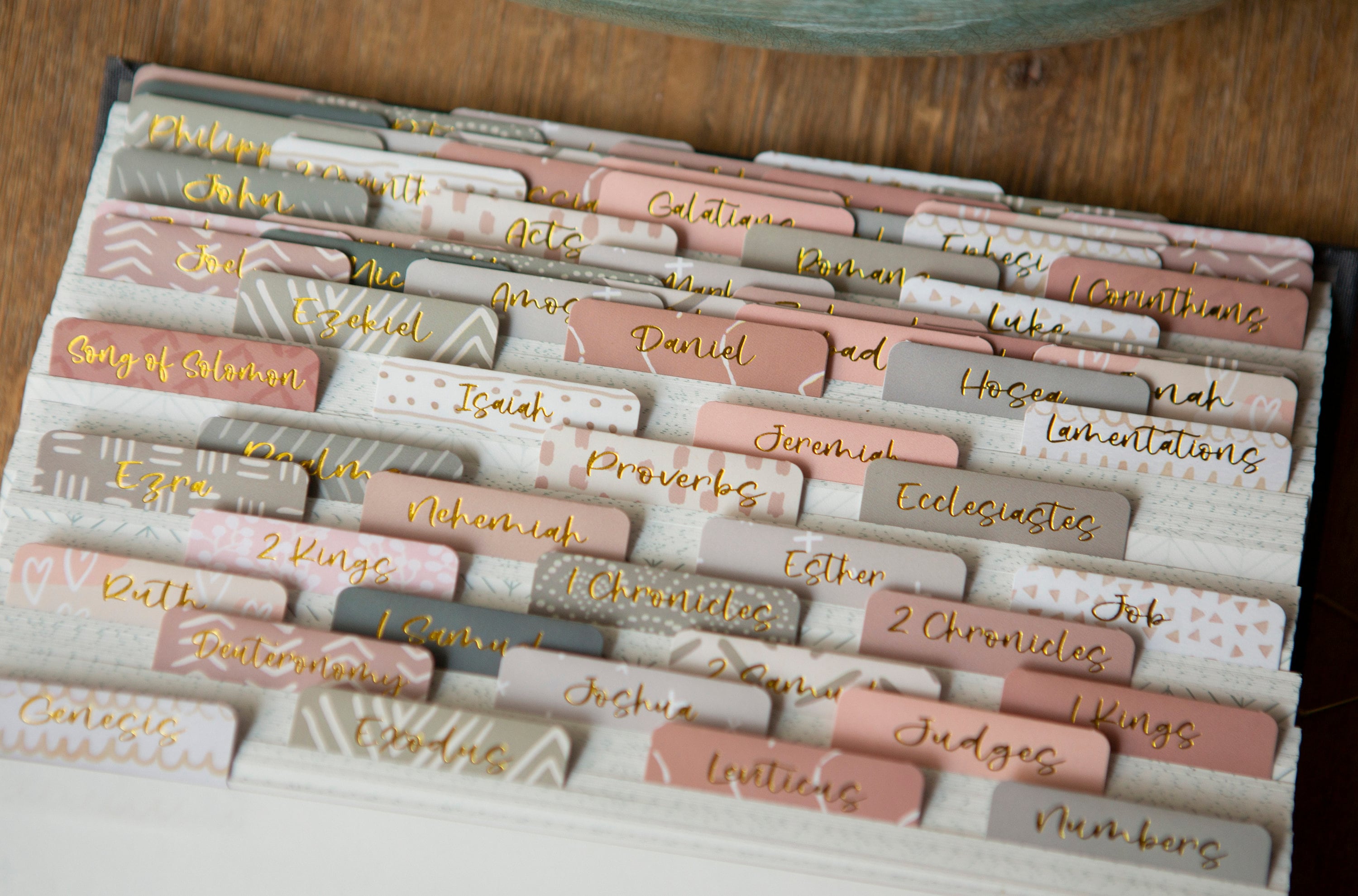 Bible Tabs | Laminated Bible Tabs | Tabs for the Bible | Pretty Bible Tab | Gifts for Christian Women | Bible Index Tabs with Gold Letters