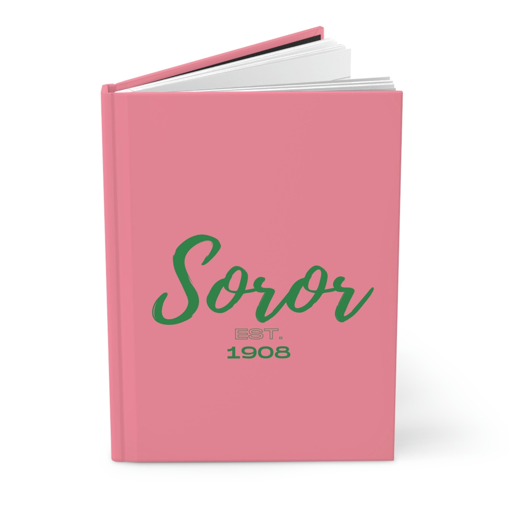 Soror EST 1908 (Salmon Pink Cover) Hardcover Journal Matte | Diary | Pink and Green | AKA Inspired | Sorority Gifts