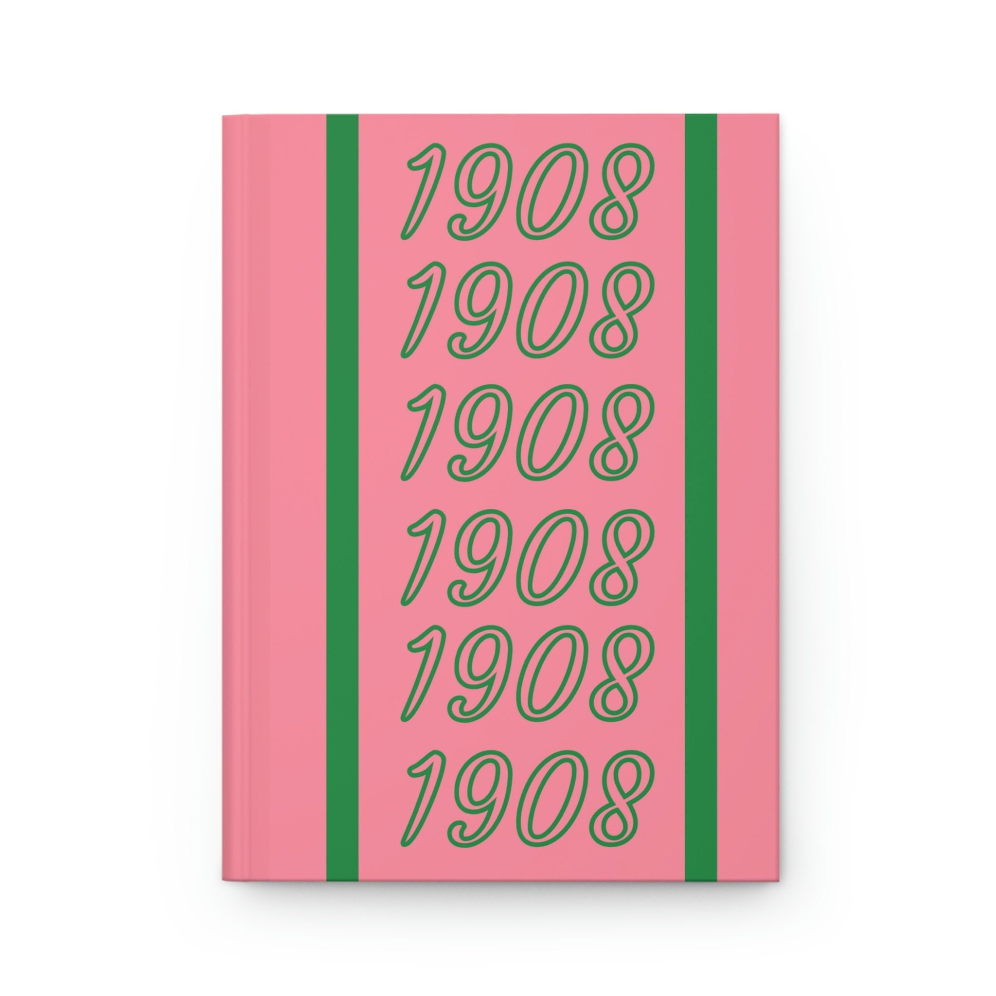 Pink & Green 1908 (Salmon Pink Cover) Hardcover Journal Matte | Diary | Salmon Pink and Apple Green | AKA Inspired | Sorority Gifts