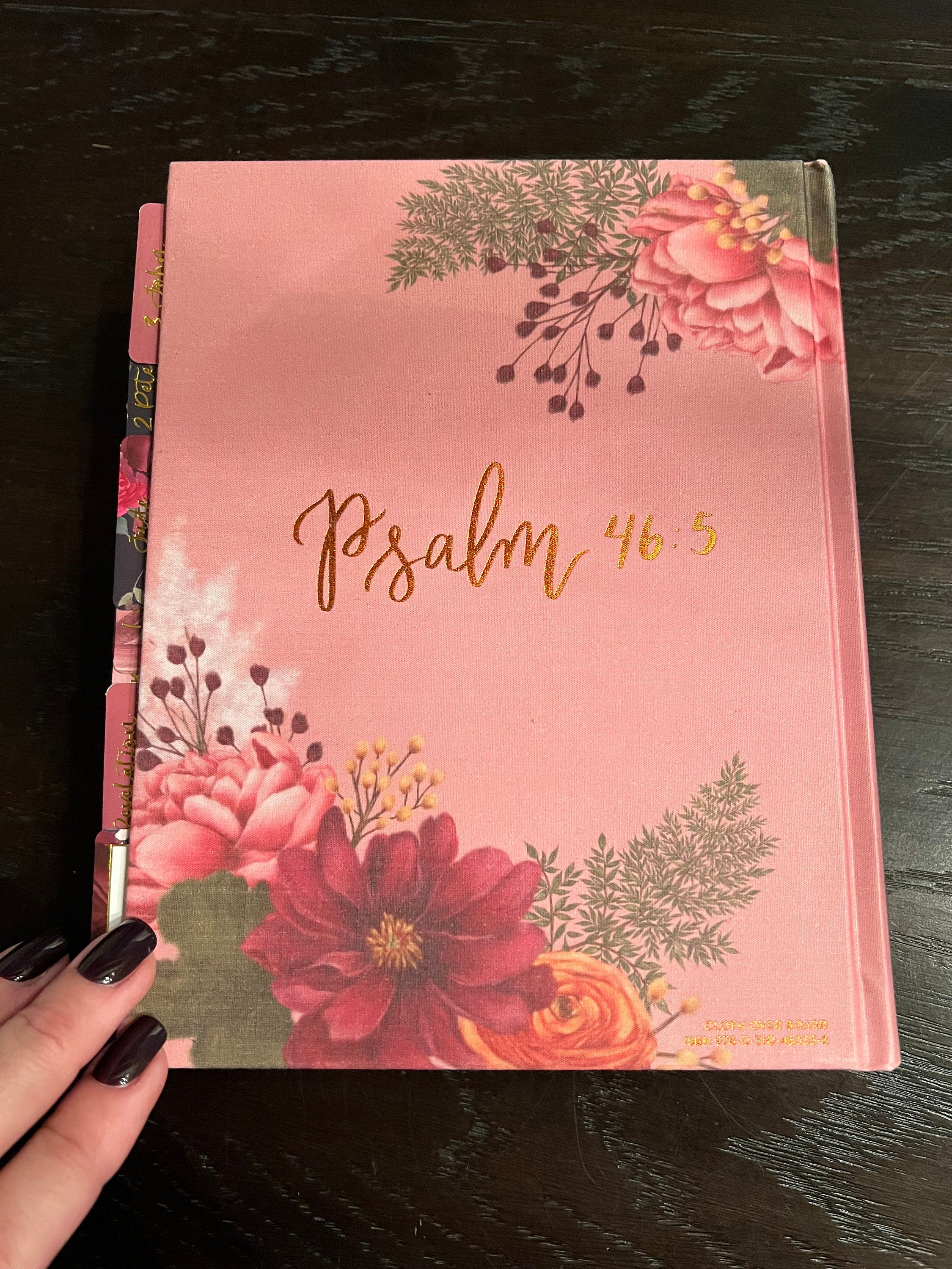 Beautiful NIV , Journaling, Notes Bible with Gorgeous handcrafted laminated Bible Tabs with gold lettering
