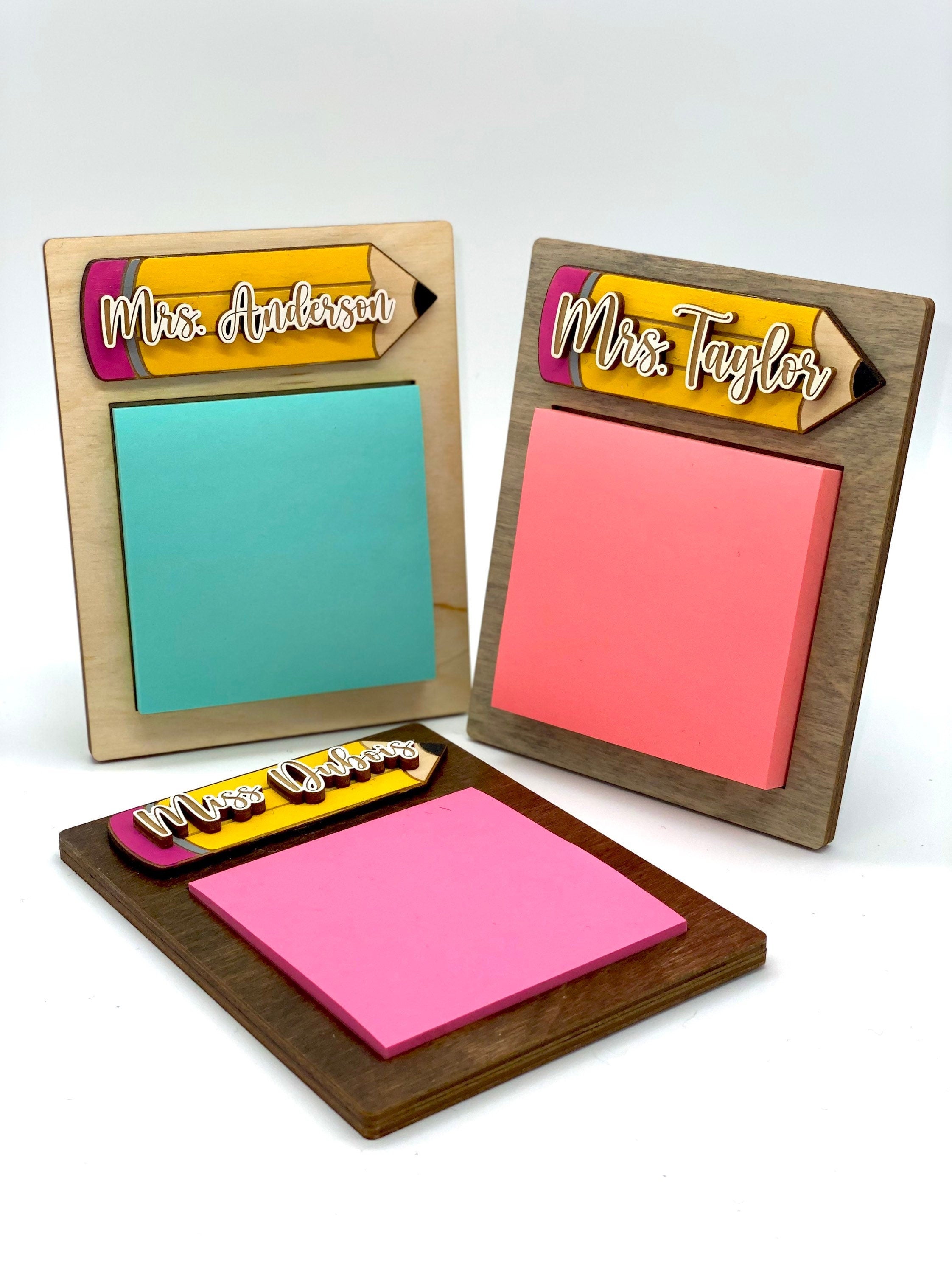 Teacher Sticky Note Pad Holder Gift | Personalized Teacher Name Gift | Student Gift For Teacher | Teacher Gift | Teacher End of Year Gift