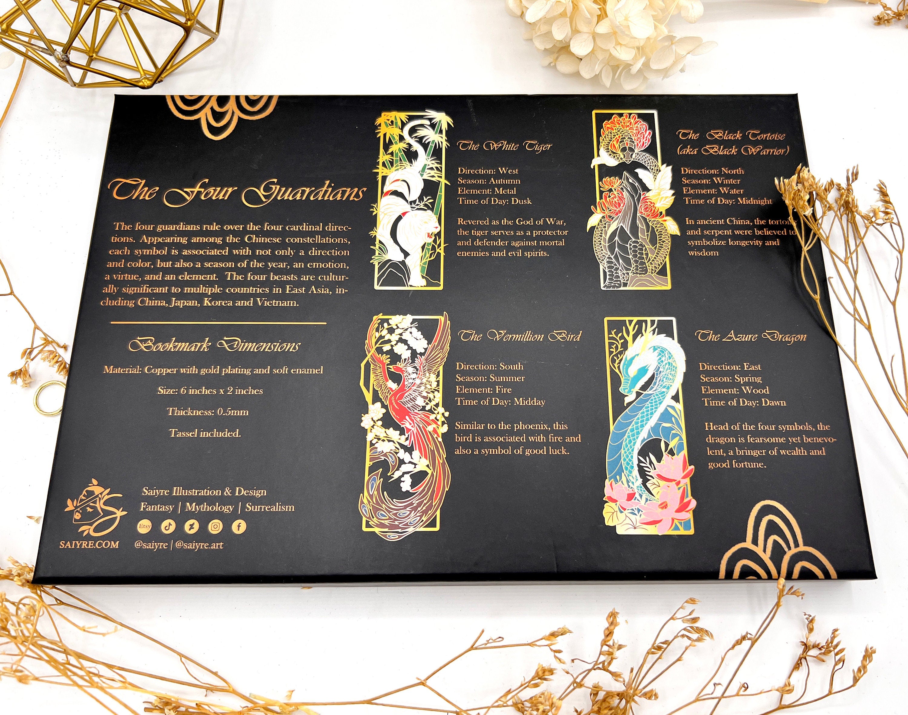 The Four Guardians Metal Bookmark Box Set | Book Lover Gift | Fantasy Collector Set | Limited Edition Mythology Based Design