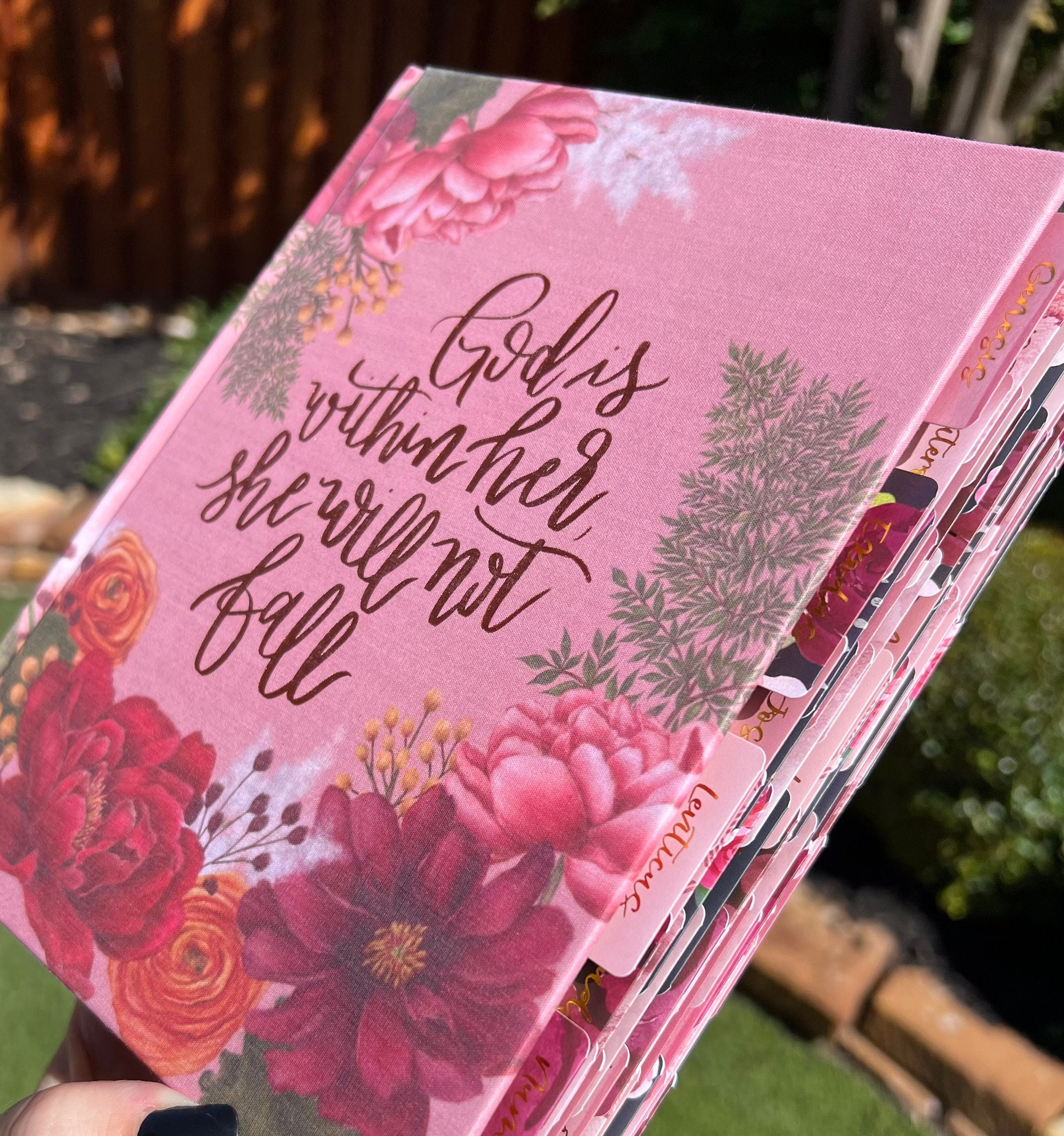 Beautiful NIV , Journaling, Notes Bible with Gorgeous handcrafted laminated Bible Tabs with gold lettering