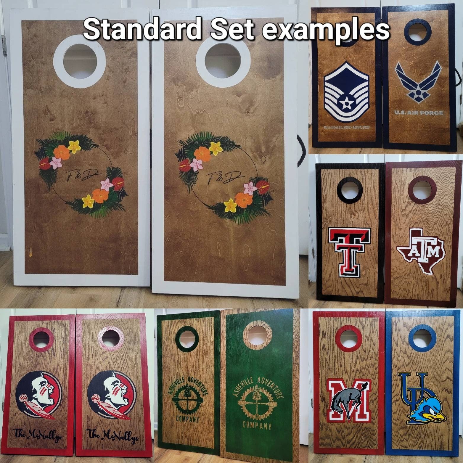 Custom Cornhole Boards, Company logo, Sport, College, House Divided, Monogram, Cornhole Set with Bags, Housewarming Gift