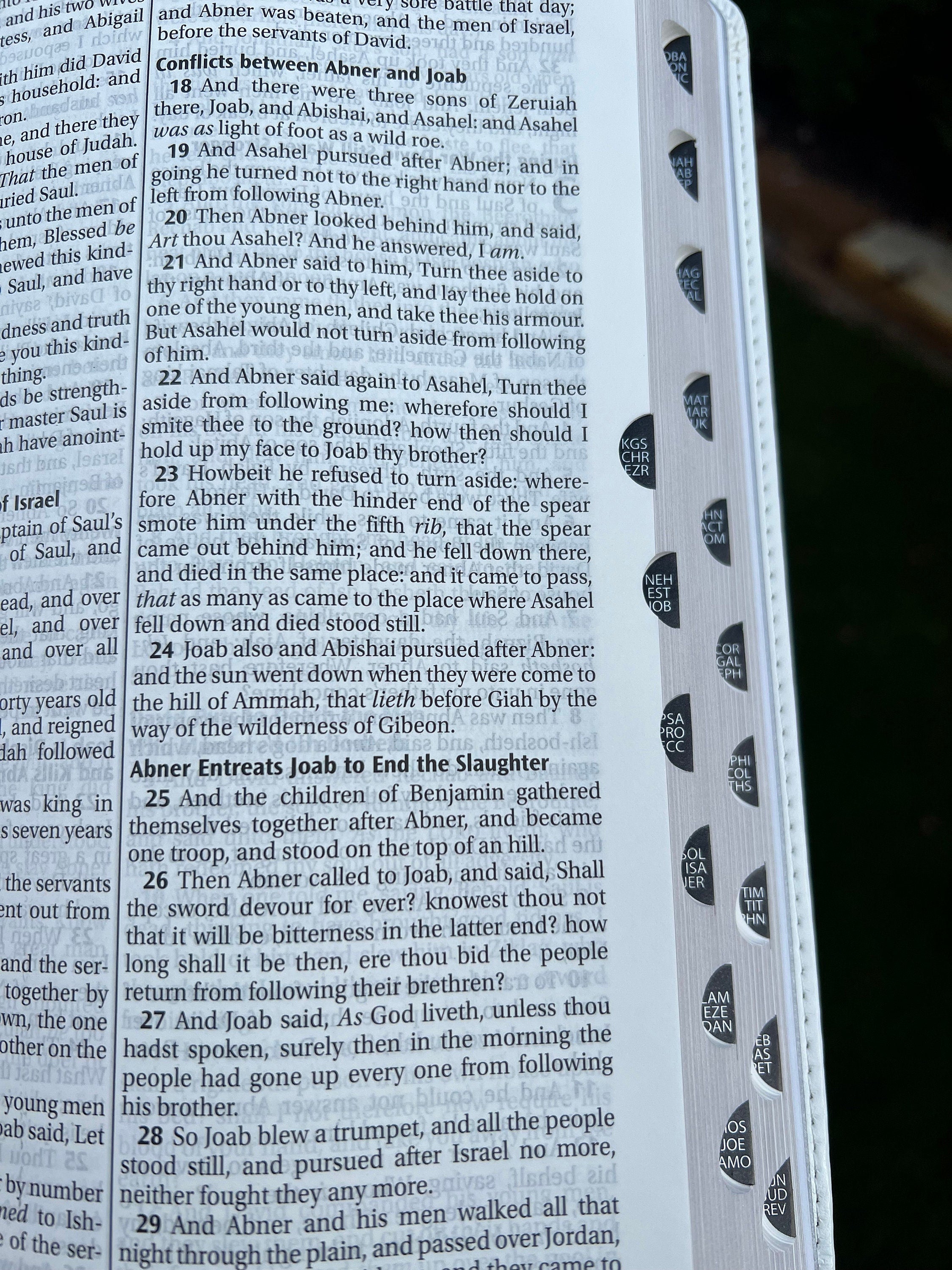 Gorgeous White KJV Holy Bible with Silver Corner Embellishments with Swarovski Crystals , Thinline Large Print Faux Leather