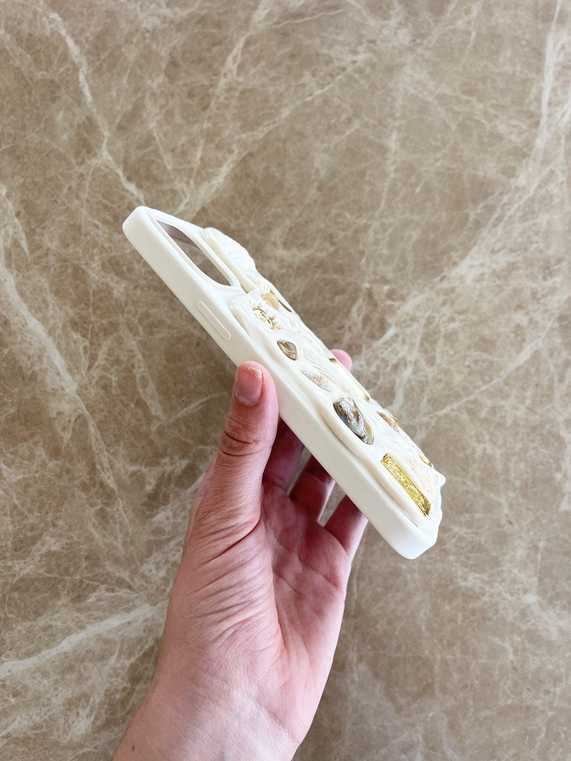 Celestial Shell Stone Mosaic Decoden Phone Case