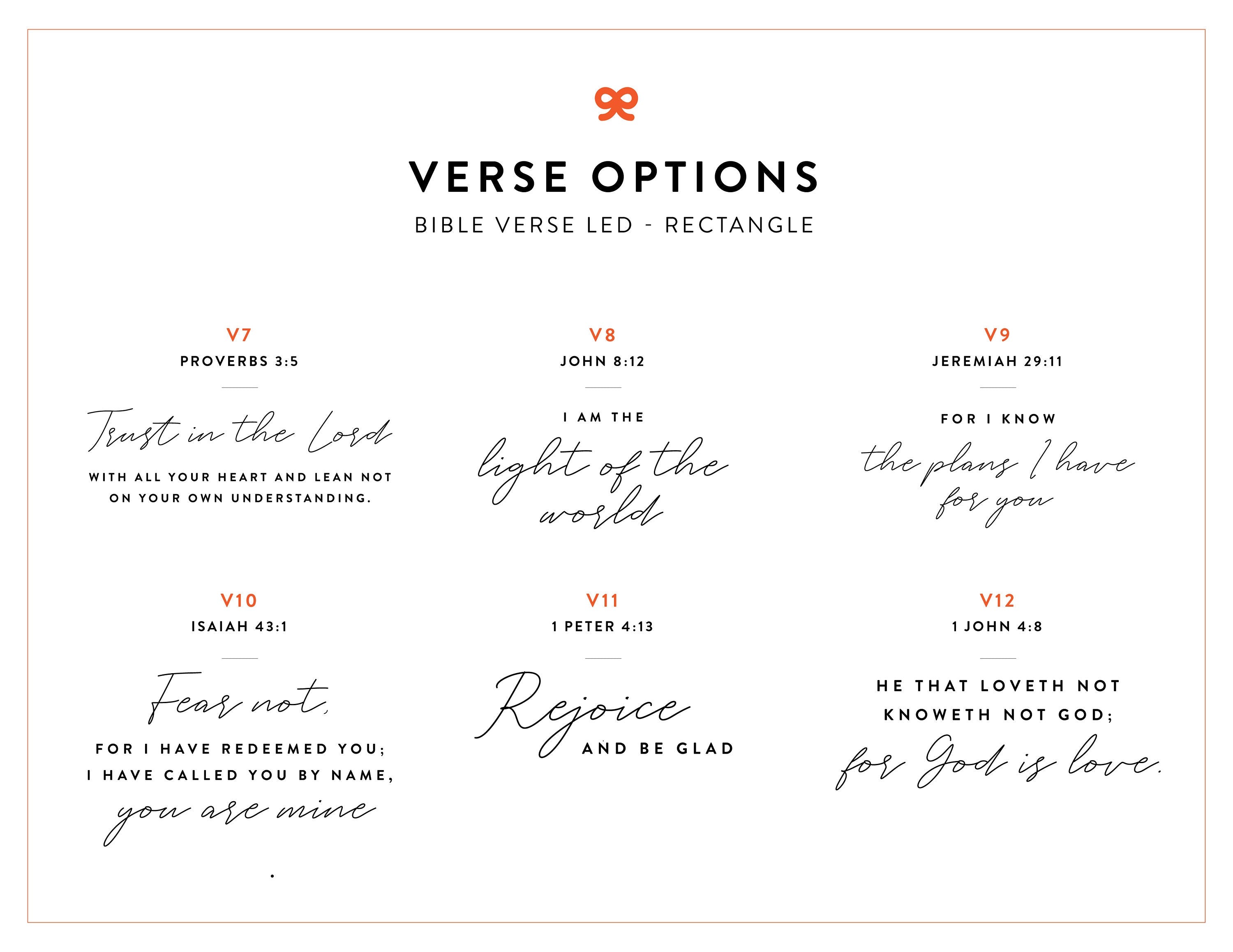 Bible Verse LED Light • Custom LED Night Light • Favorite Bible Verse • LED Frame • New Home Gift • Christmas Gift Christian • BVL01