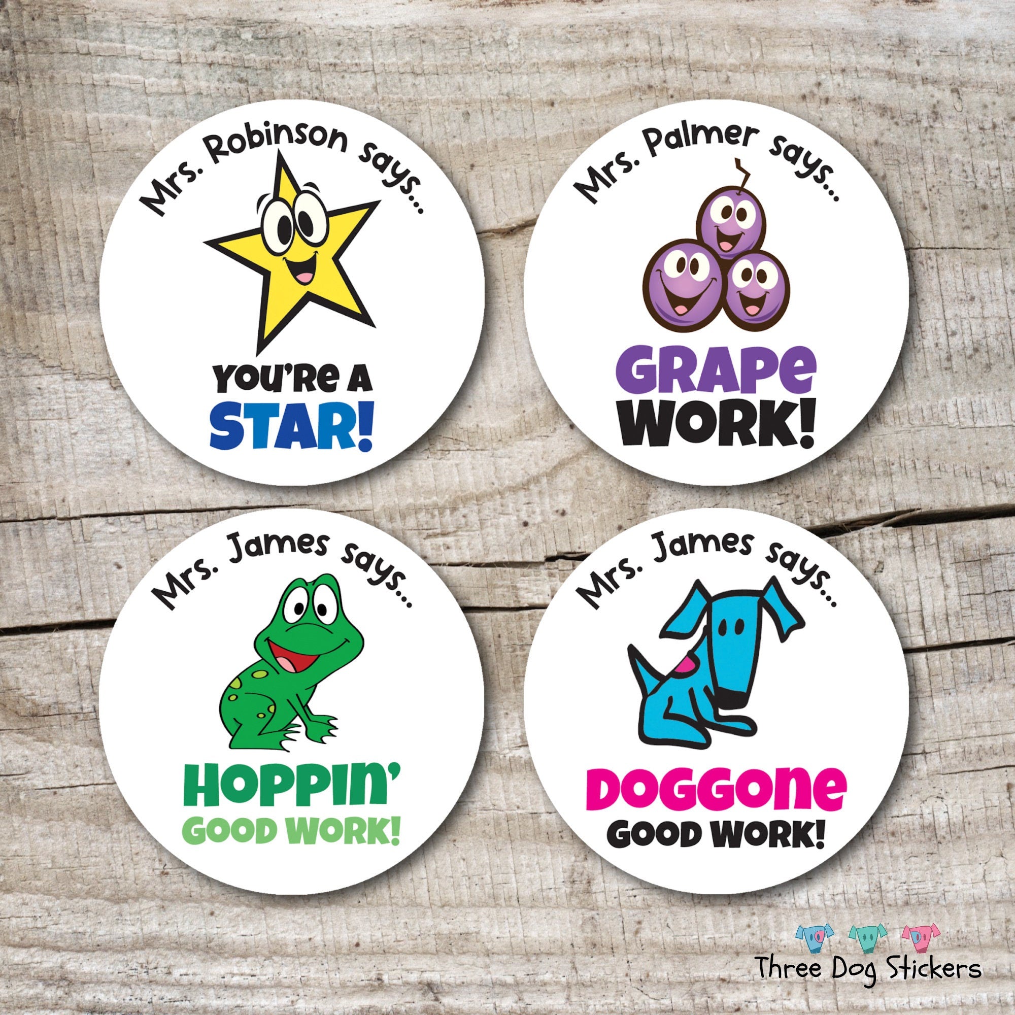 Personalized Teacher Stickers, Teacher Stickers, Reward Stickers, Teacher Name Stickers, Teacher Gift, Good Work Stickers, 192 Stickers