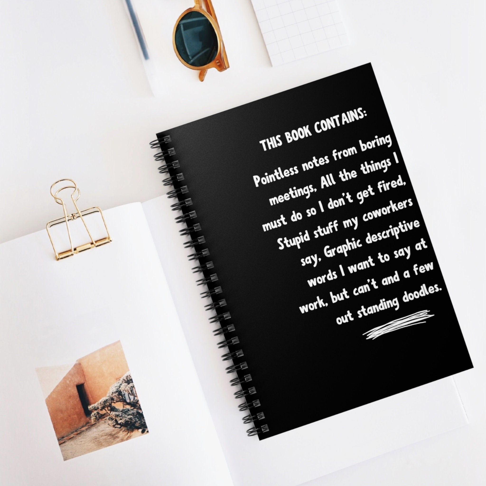 Custom Funny Work Notebook, Sarcastic Spiral Notebook, Coworker Gift, Staff Thank You Present Idea for Men/Women