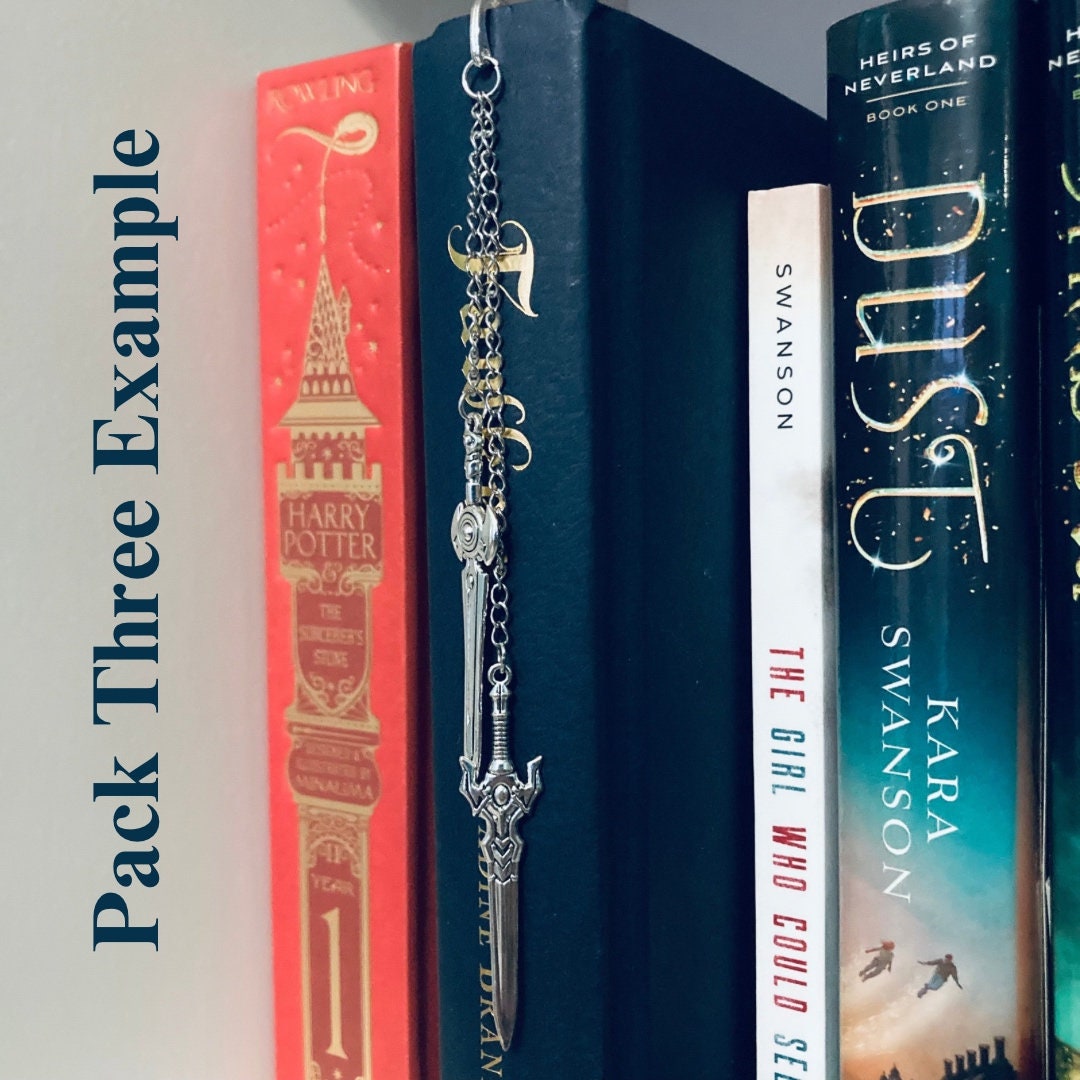 Sword Bookmarks with Clip, Sword Bookplates, Pack of Three or Four | Medieval Fantasy Blades and Daggers | Gifts for Him, Gift for Readers