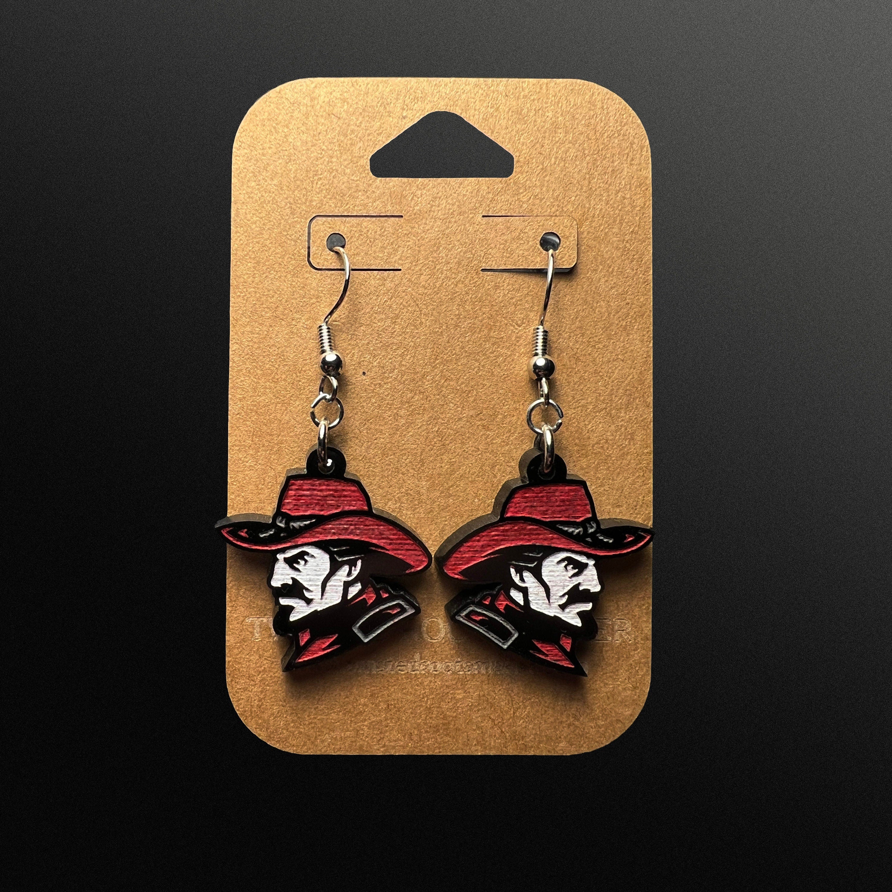 Custom School Mascot/Logo Laser Cut Painted Dangle Earrings | High School | College | Band | Cheer | Booster | Fundraiser