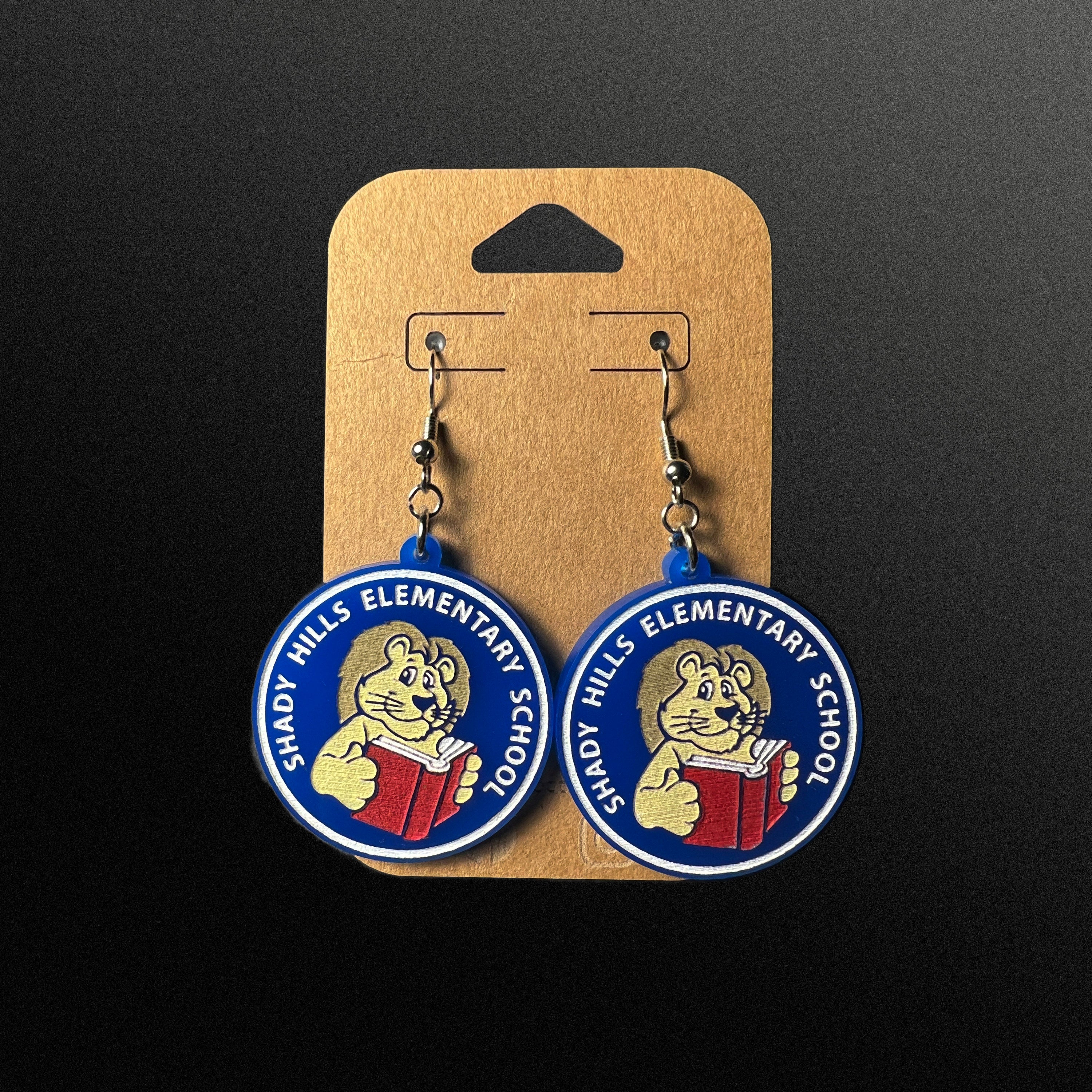 Custom School Mascot/Logo Laser Cut Painted Dangle Earrings | High School | College | Band | Cheer | Booster | Fundraiser