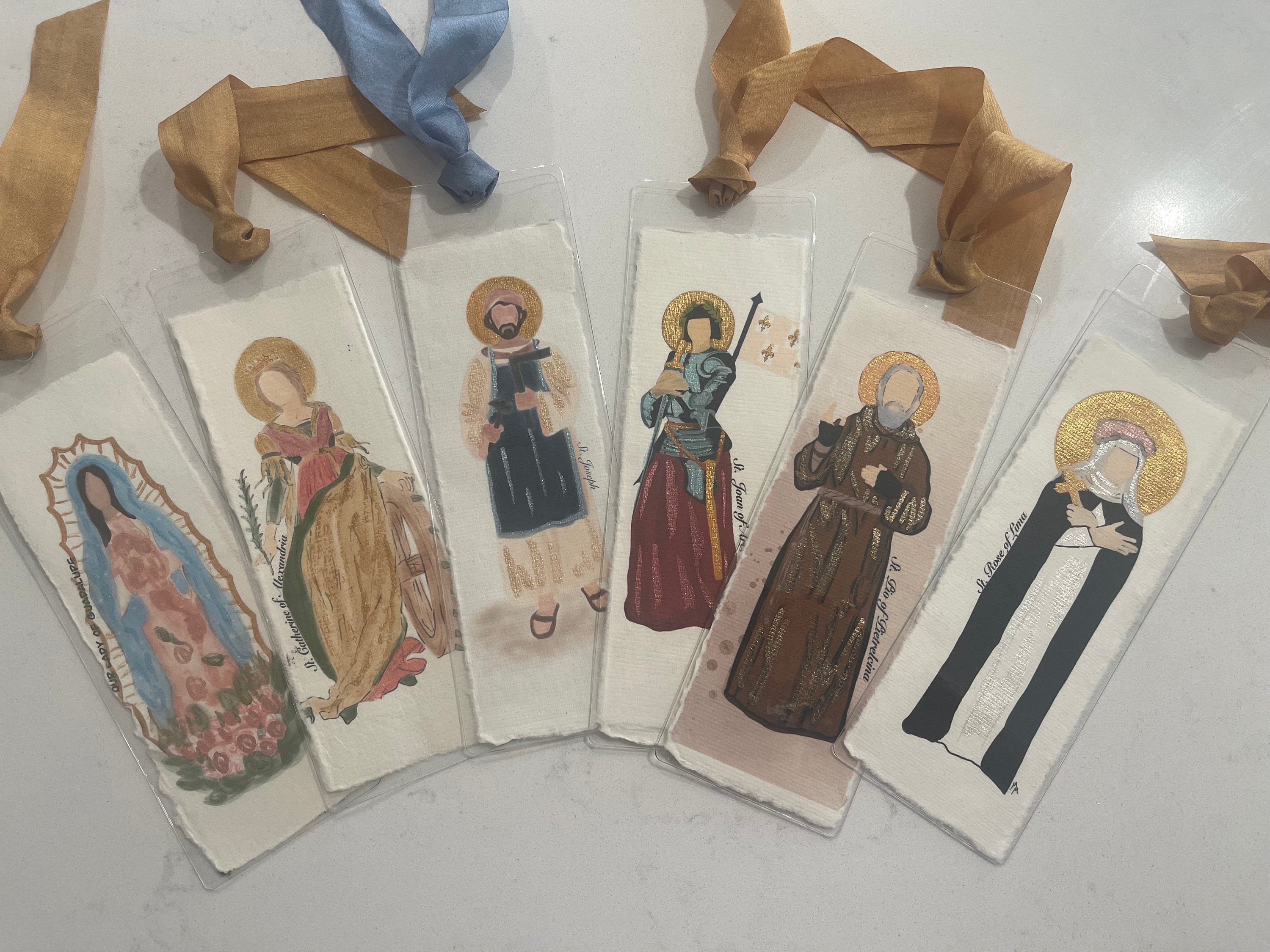 Watercolor Bookmarks Male Saints & Religious