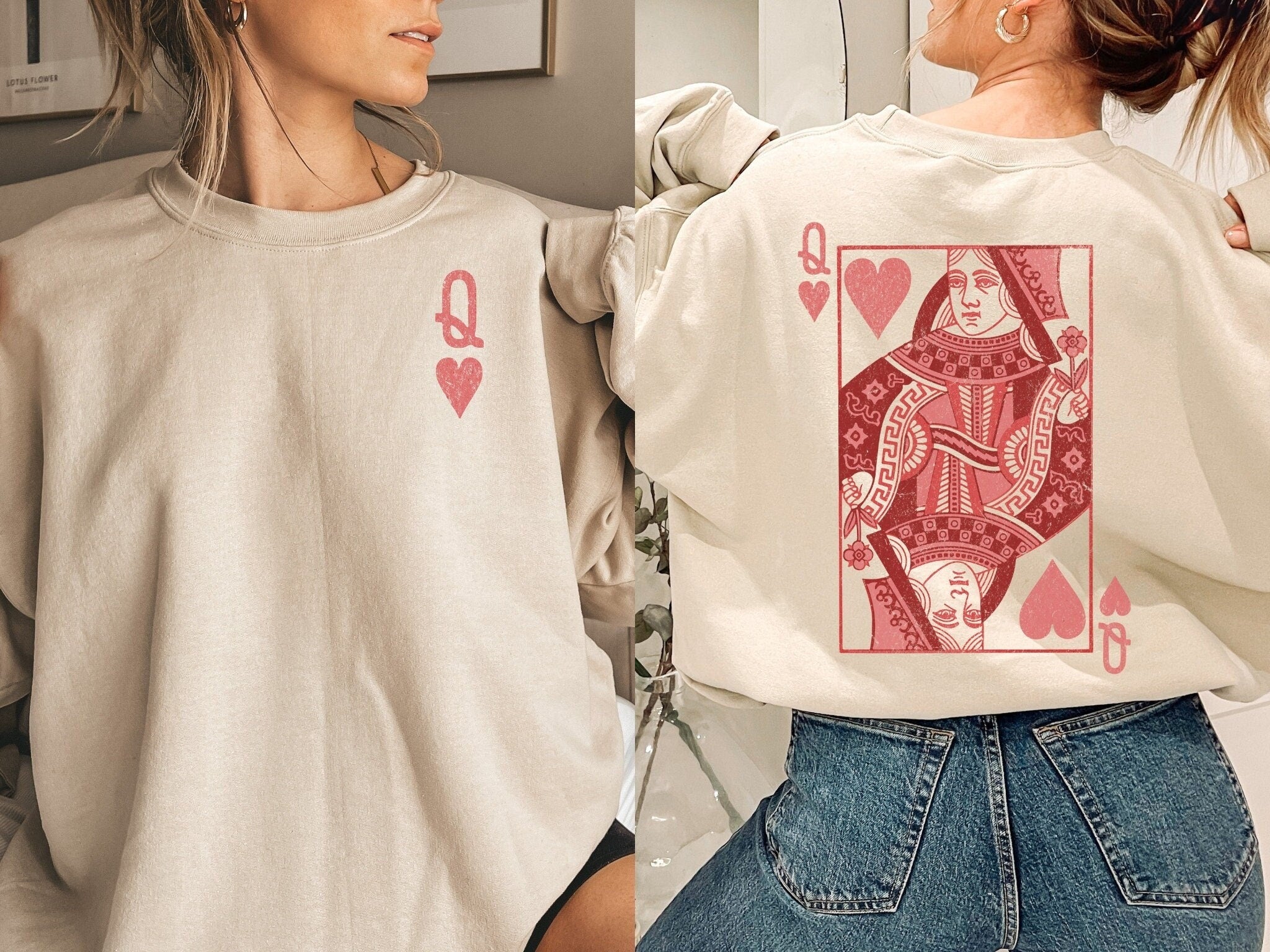 Queen of Hearts Sweatshirt, Funny Valentines Day Sweatshirt, Teacher Valentines Shirt, Nurse Valentines Tshirt Gift, Alice in Wonderland Tee