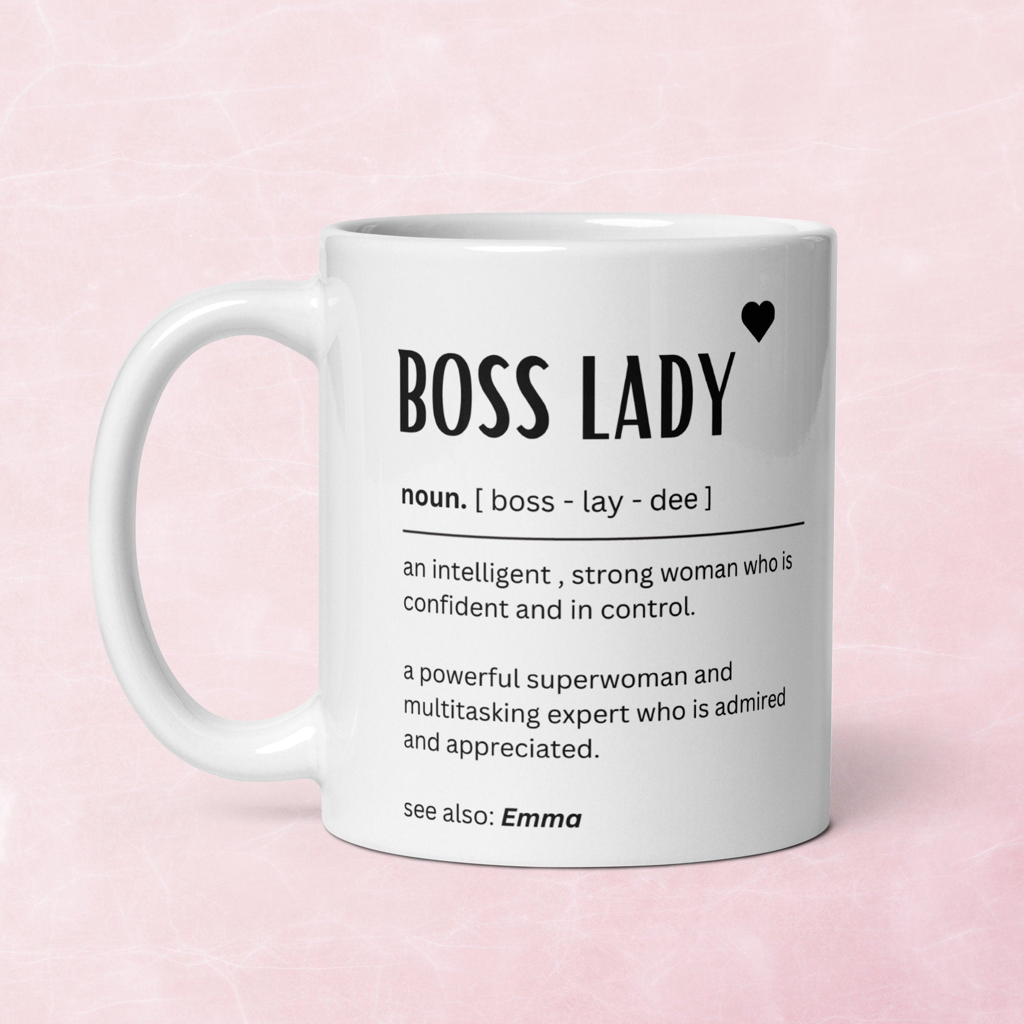 Personalised boss lady mug - Gifts for boss female - Boss definition - Funny gift ideas for office bestie - Promotion congratulations