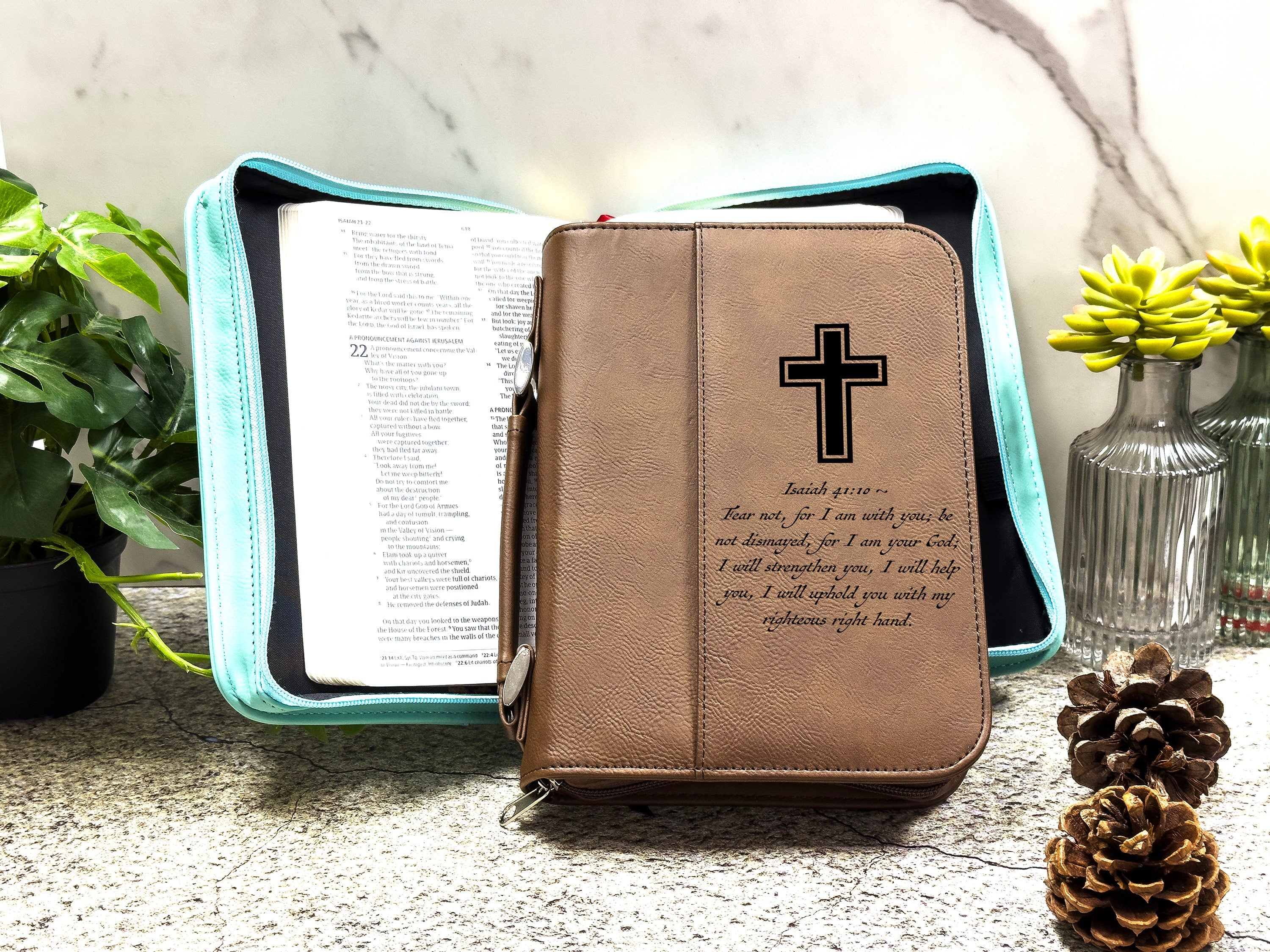 Personalized Bible Cover, Monogram Engraved Leather Bible Cover, Custom Cover For Bible, Religious Gifts, Gifts For Grandma, Christmas Gift