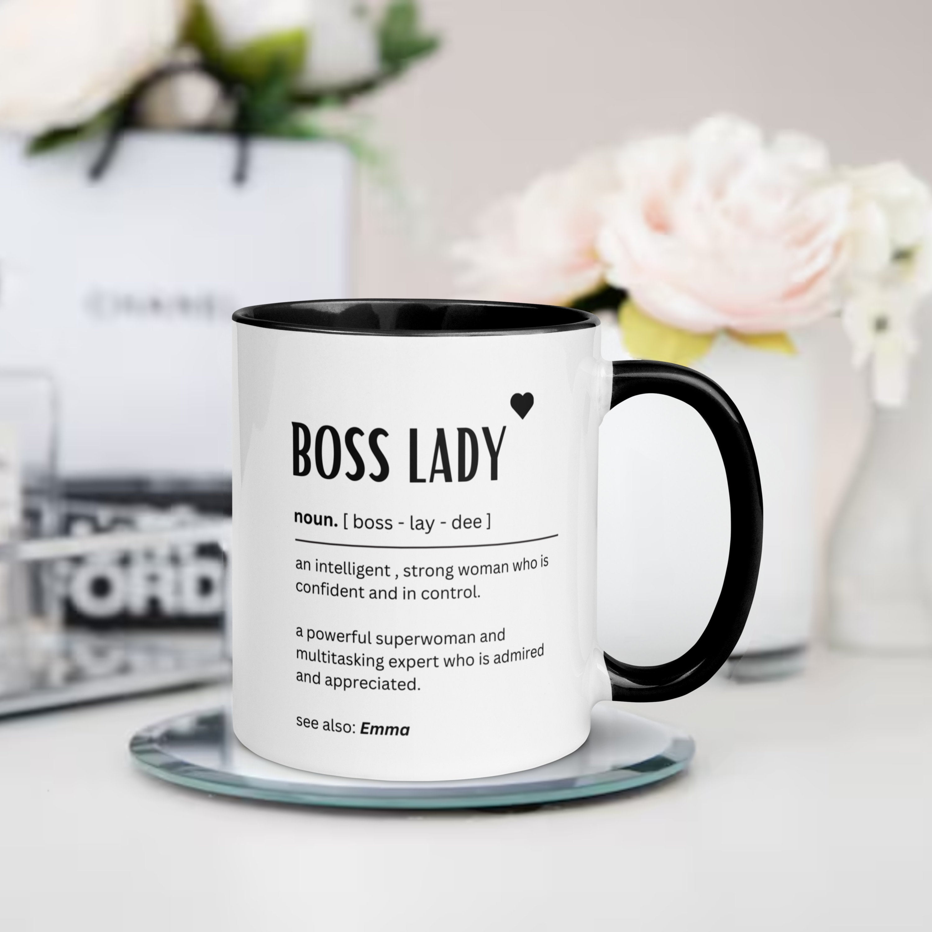 Personalised boss lady mug - Gifts for boss female - Boss definition - Funny gift ideas for office bestie - Promotion congratulations