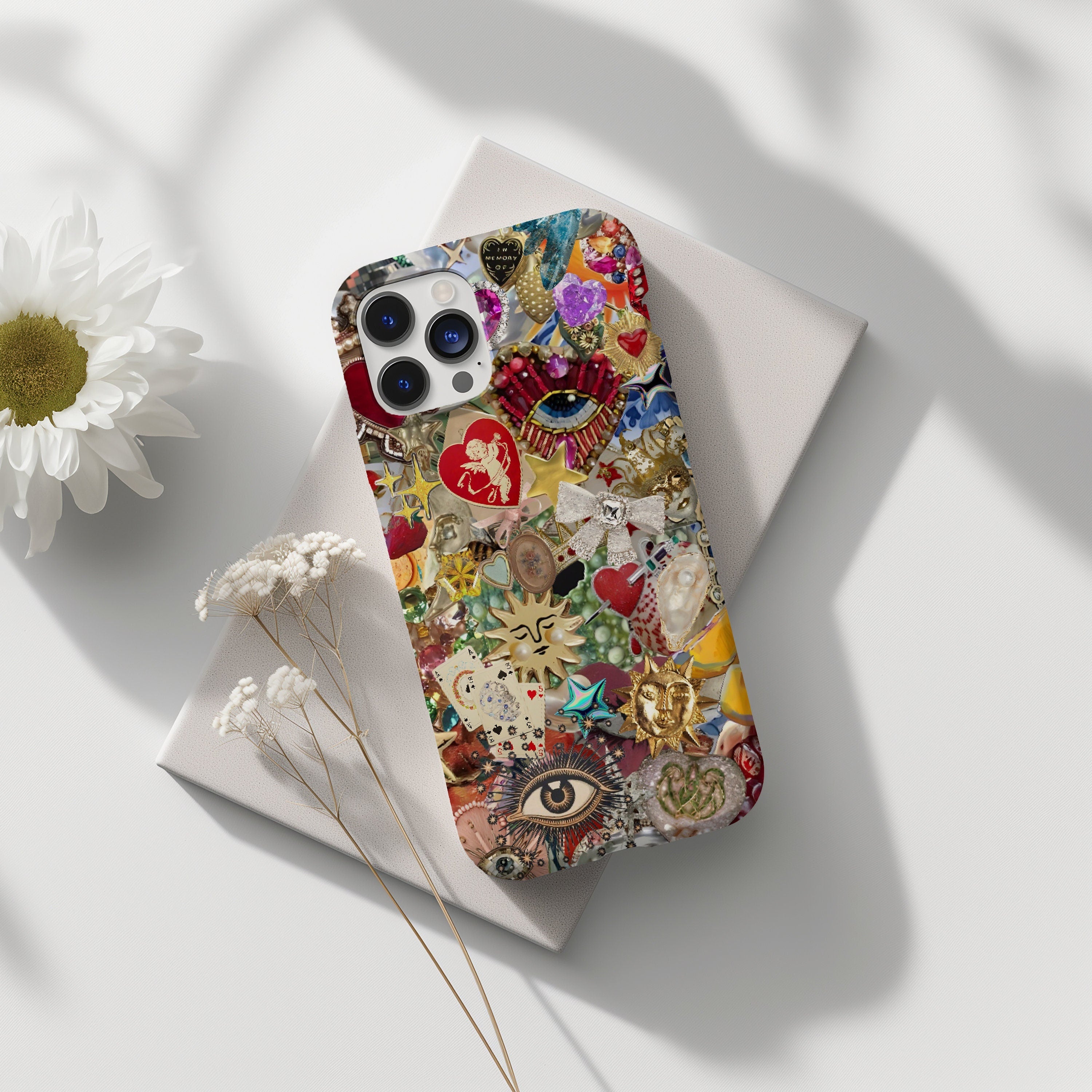 Vintage Mosaic Charm Phone Case, Mosaic Tiles Case, Mosaic Art, iPhone 15 14 13 12 11 Pro Max 8 Plus X, Samsung Galaxy S23 S22 S20 Ultra