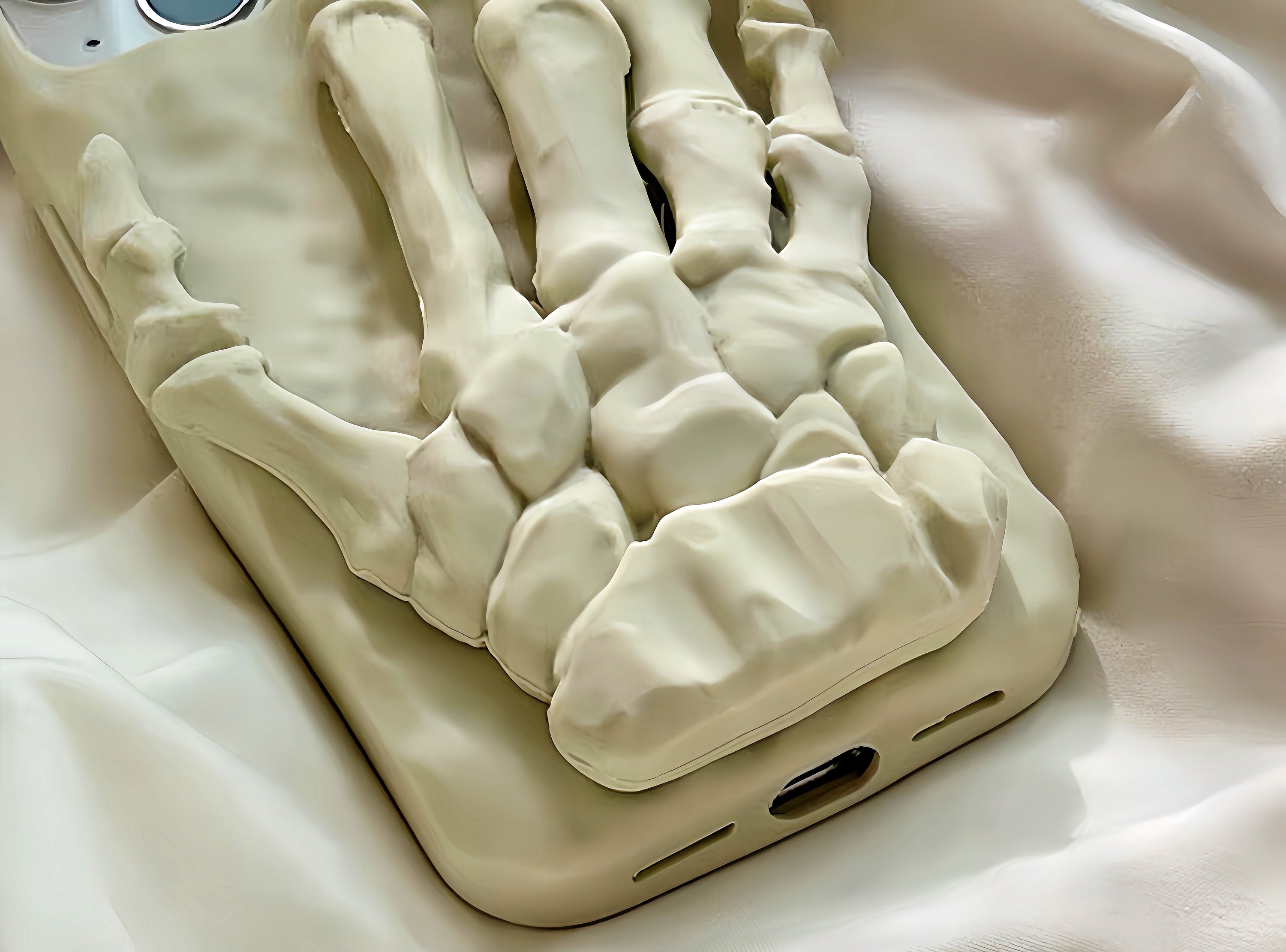 Skull Theme Phone Case, Engraved Skeleton Phone Case, Unique 3D Phone Case, Skull Phone Stand, Skulls and Bones, iPhone Case, iPhone 13 14