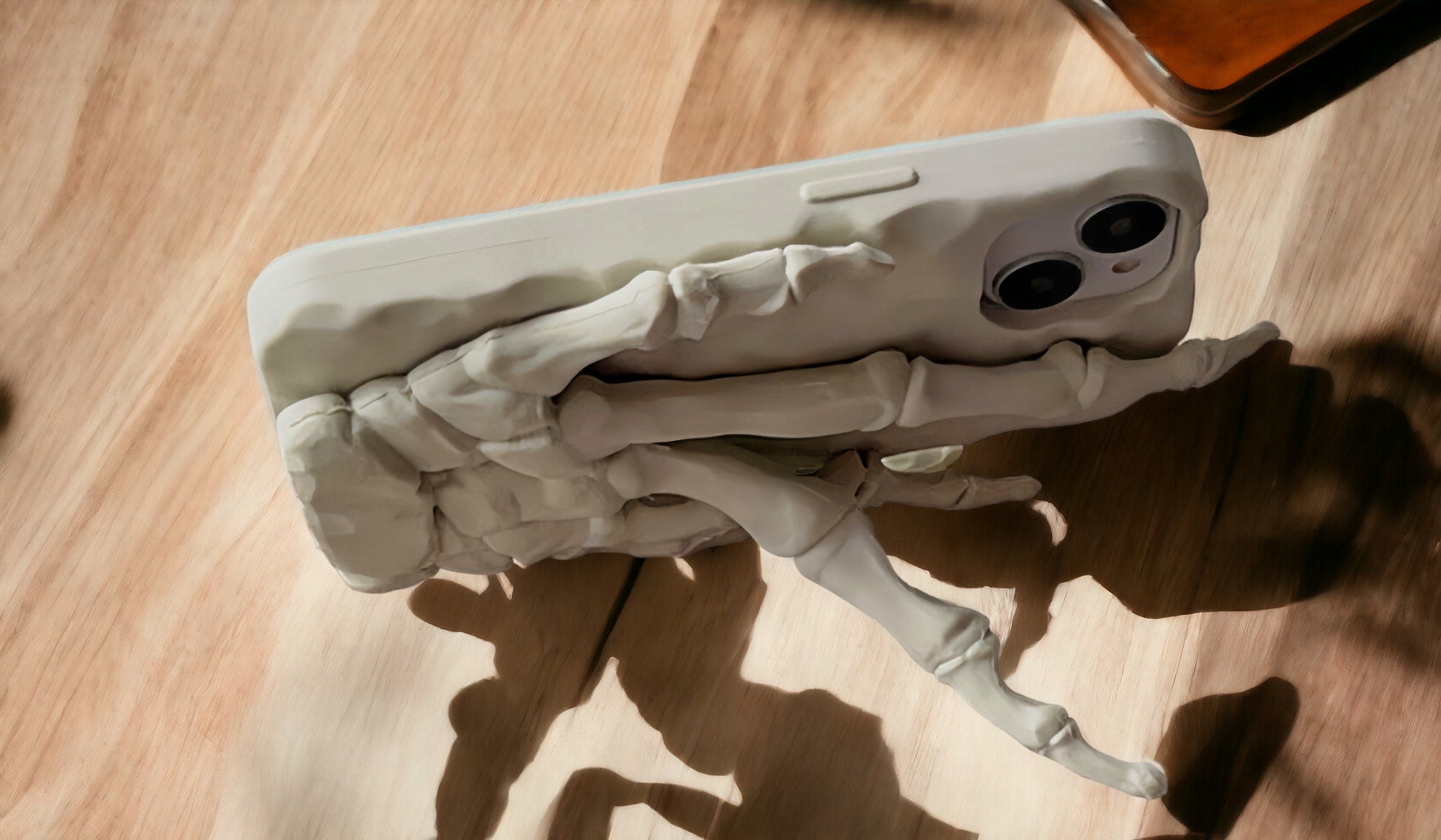 Skull Theme Phone Case, Engraved Skeleton Phone Case, Unique 3D Phone Case, Skull Phone Stand, Skulls and Bones, iPhone Case, iPhone 13 14