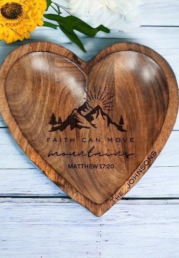 Scripture Bowl Personalized Wood Prayer Card Bowl Blessing Bowl Christian Gift Bible Verse Gift Housewarming Gift Wedding Gift Encouragement