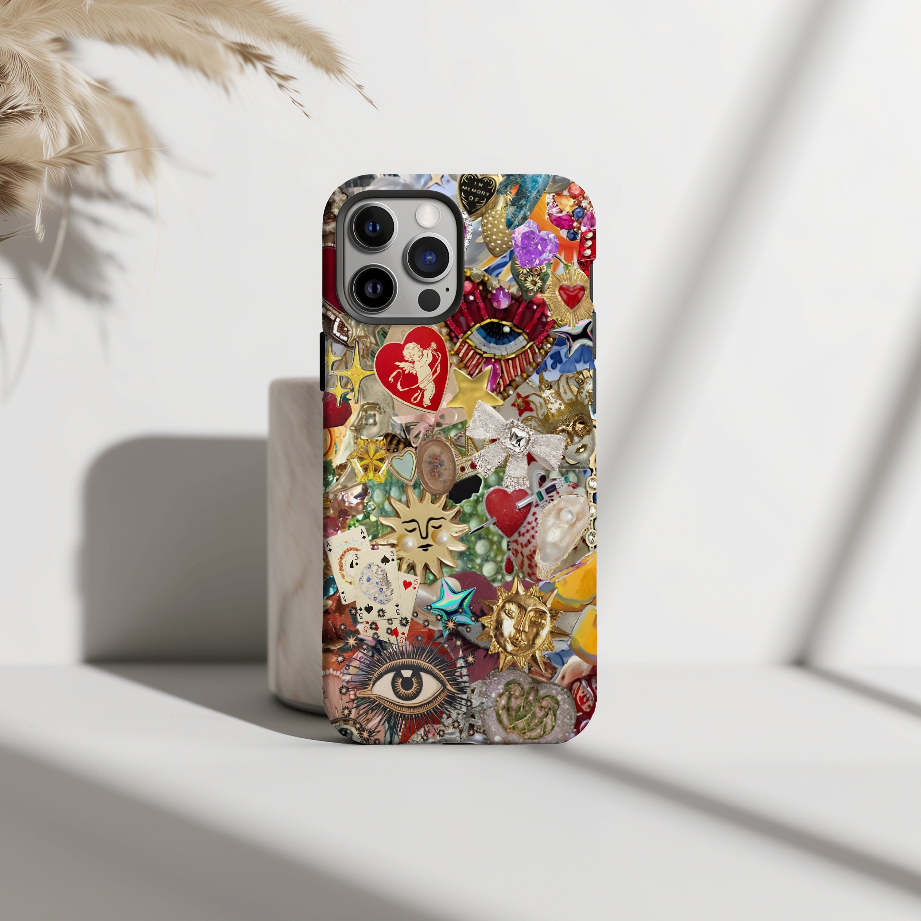 Vintage Mosaic Charm Phone Case, Mosaic Tiles Case, Mosaic Art, iPhone 15 14 13 12 11 Pro Max 8 Plus X, Samsung Galaxy S23 S22 S20 Ultra