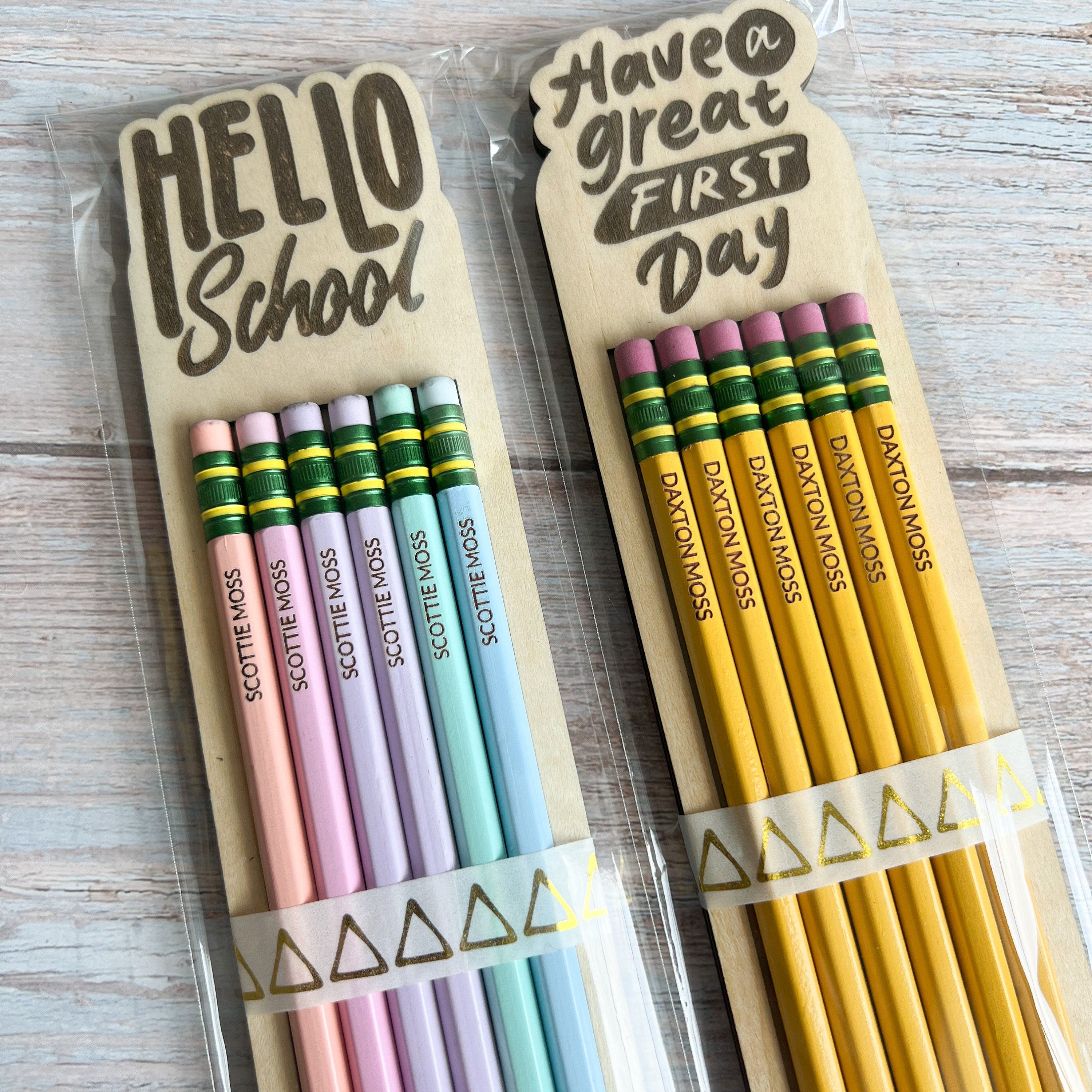 Personalized Pencils Gift Set, Ticonderoga Pencils, Pack Of 6, Engrave Your Name, Starting School Back to School Gift, School Supplies