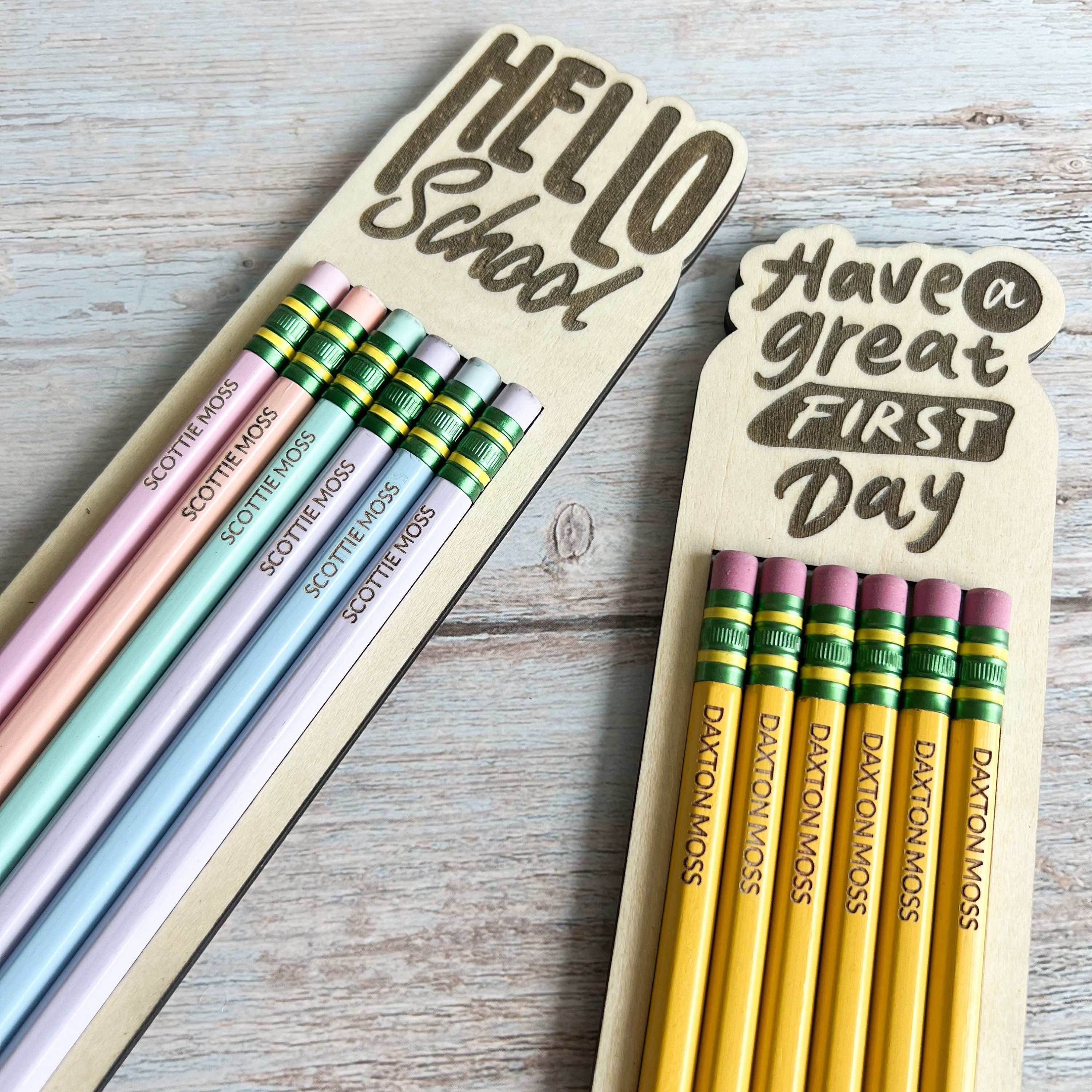Personalized Pencils Gift Set, Ticonderoga Pencils, Pack Of 6, Engrave Your Name, Starting School Back to School Gift, School Supplies