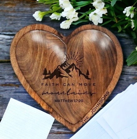 Scripture Bowl Personalized Wood Prayer Card Bowl Blessing Bowl Christian Gift Bible Verse Gift Housewarming Gift Wedding Gift Encouragement