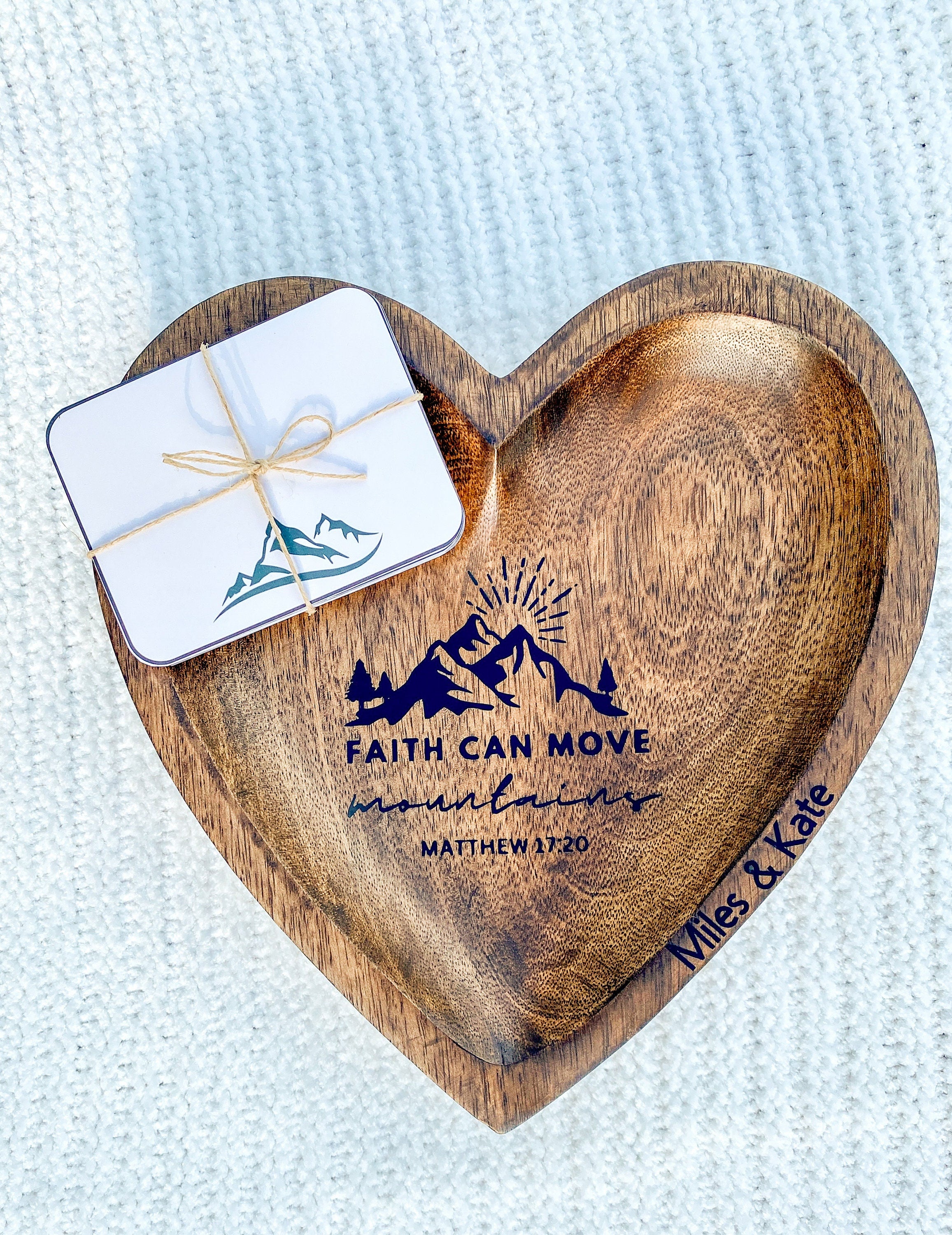 Scripture Bowl Personalized Wood Prayer Card Bowl Blessing Bowl Christian Gift Bible Verse Gift Housewarming Gift Wedding Gift Encouragement