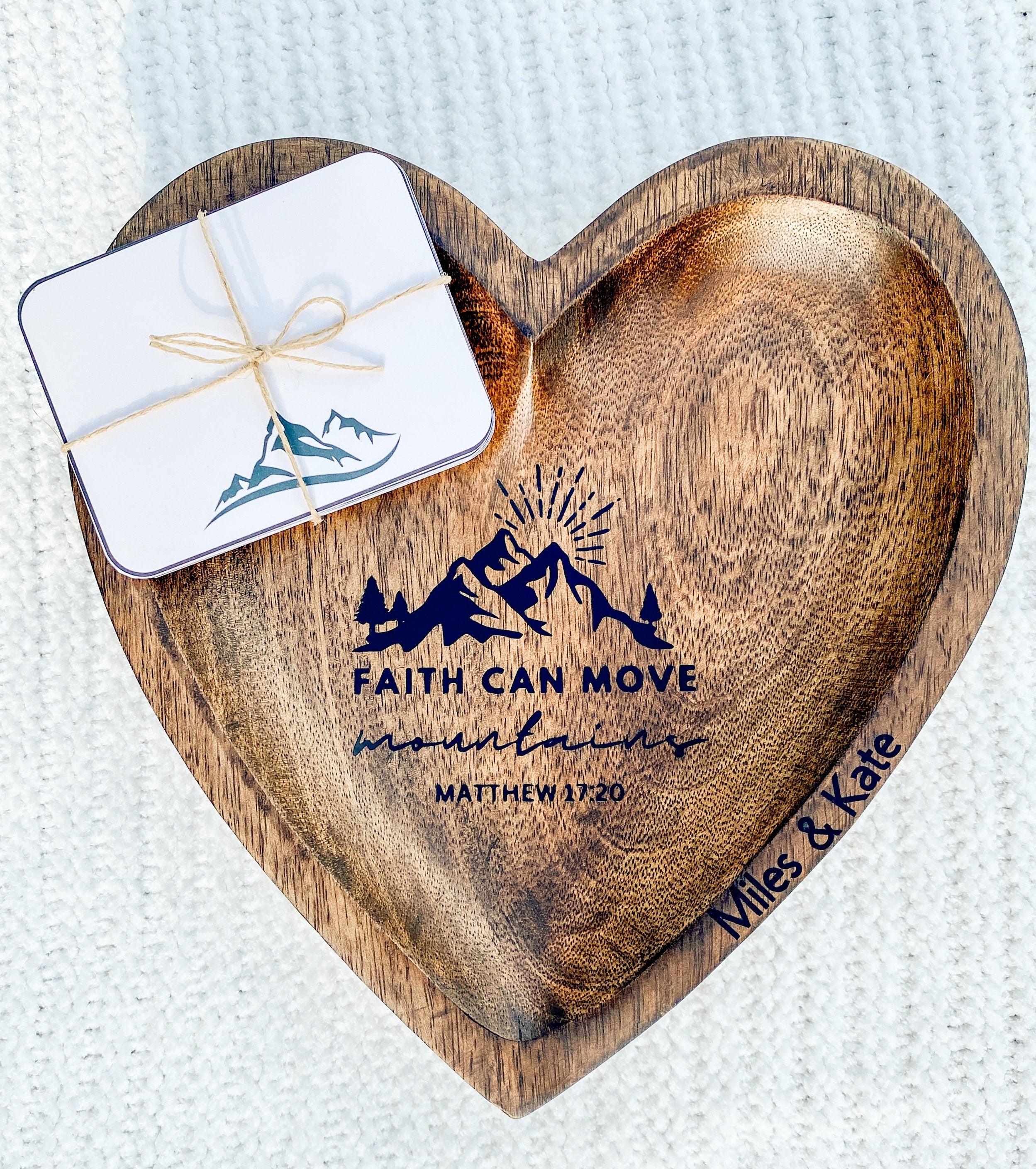 Scripture Bowl Personalized Wood Prayer Card Bowl Blessing Bowl Christian Gift Bible Verse Gift Housewarming Gift Wedding Gift Encouragement