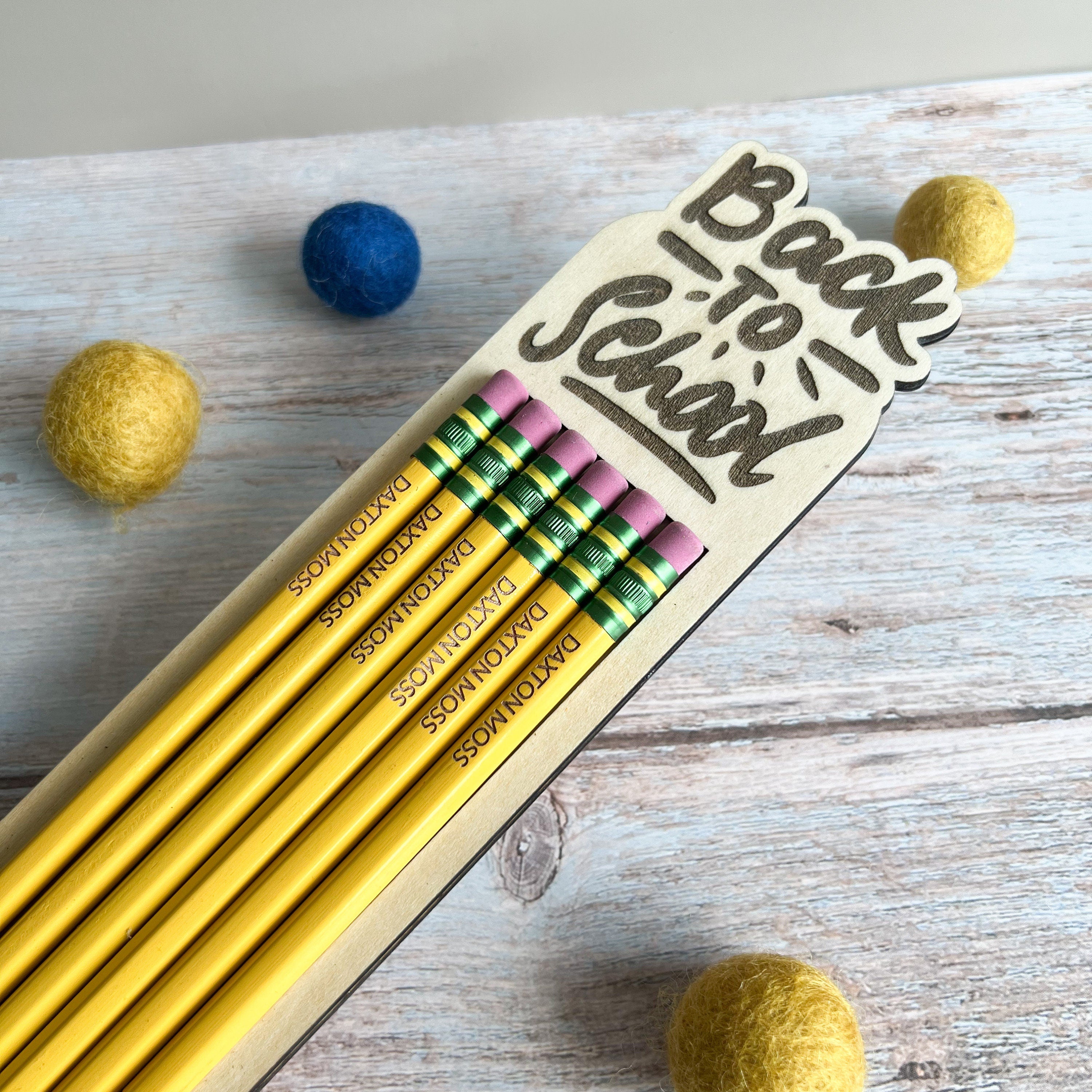 Personalized Pencils Gift Set, Ticonderoga Pencils, Pack Of 6, Engrave Your Name, Starting School Back to School Gift, School Supplies