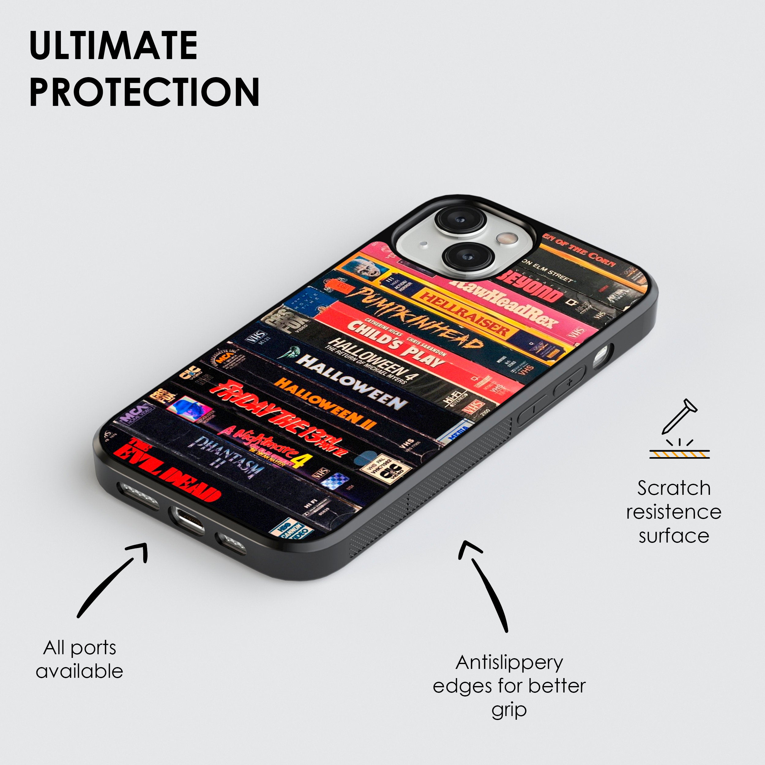 Retro Horror VHS tape phone case / Horror movie phone case / Scary spooky halloween / Gift for Horror movies lovers iPhone 15 14 13 12 11 SE