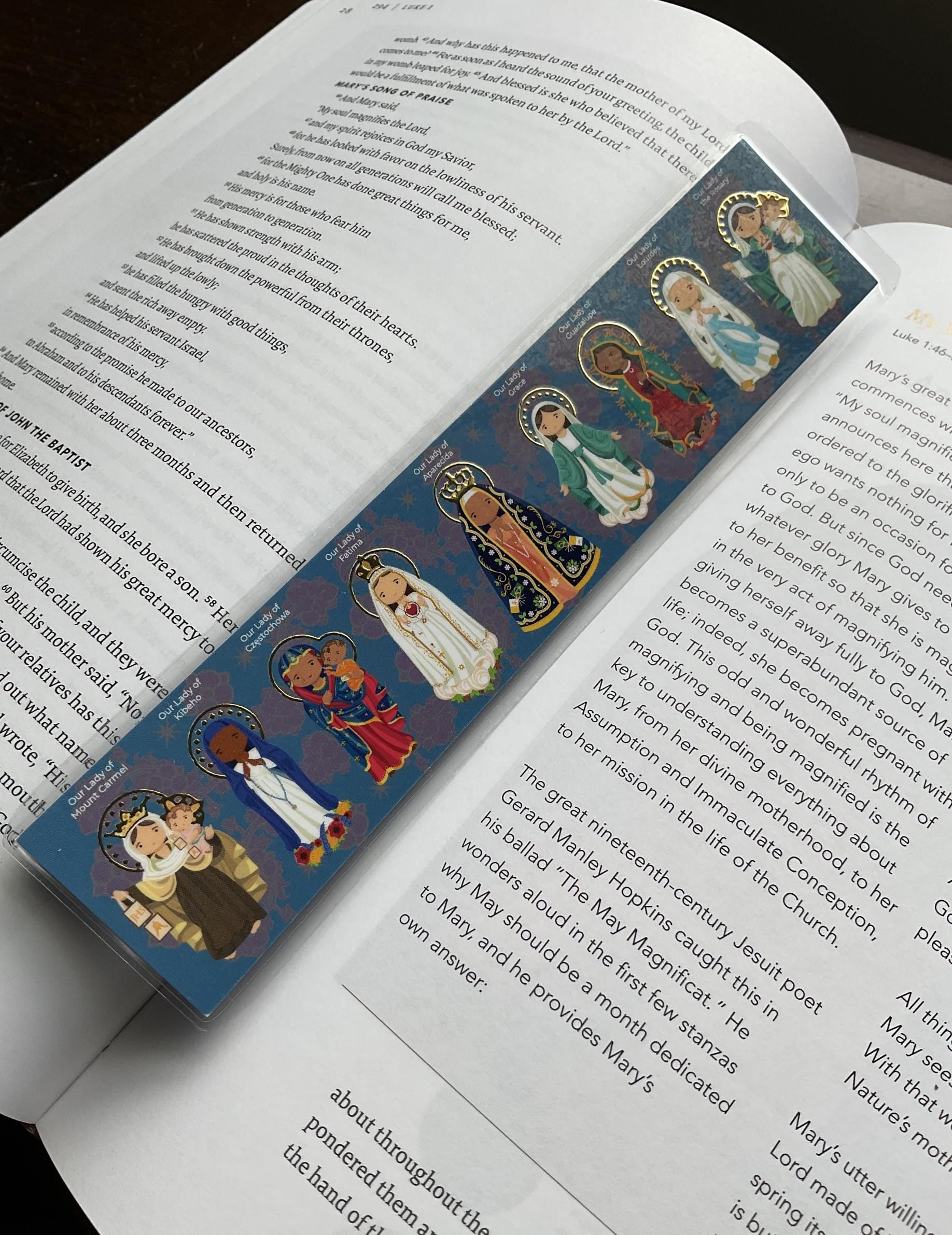 Catholic Marian Bookmark | Our Lady Bookmark | Catholic Gift Marian Bookmark | Blessed Mother Devotional | Catholic Book Club | Faith Gift