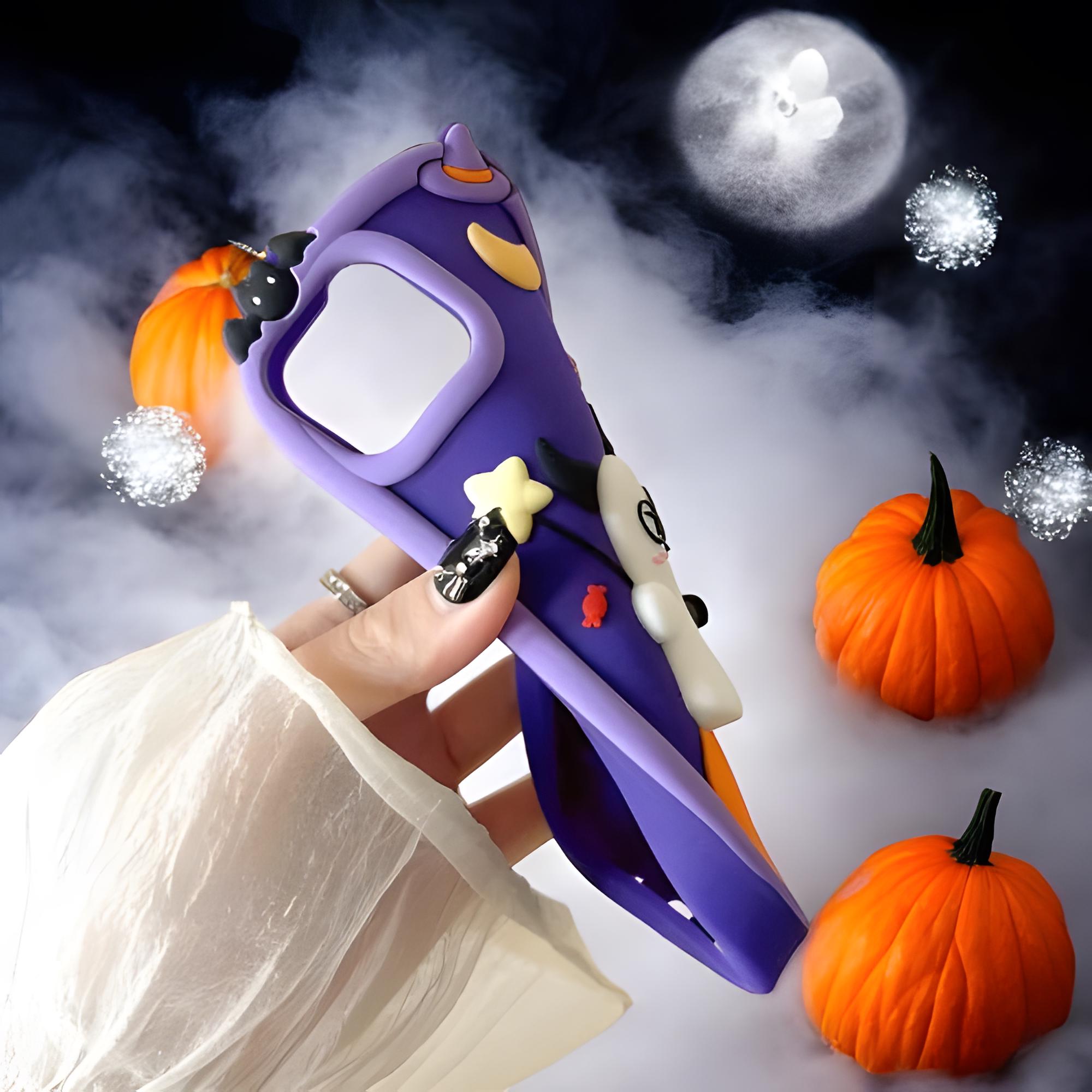 3D Halloween Pumpkin Ghost Handmade Phone Case, Spooky iPhone Case, Halloween Aesthetic, Perfect Halloween Gift