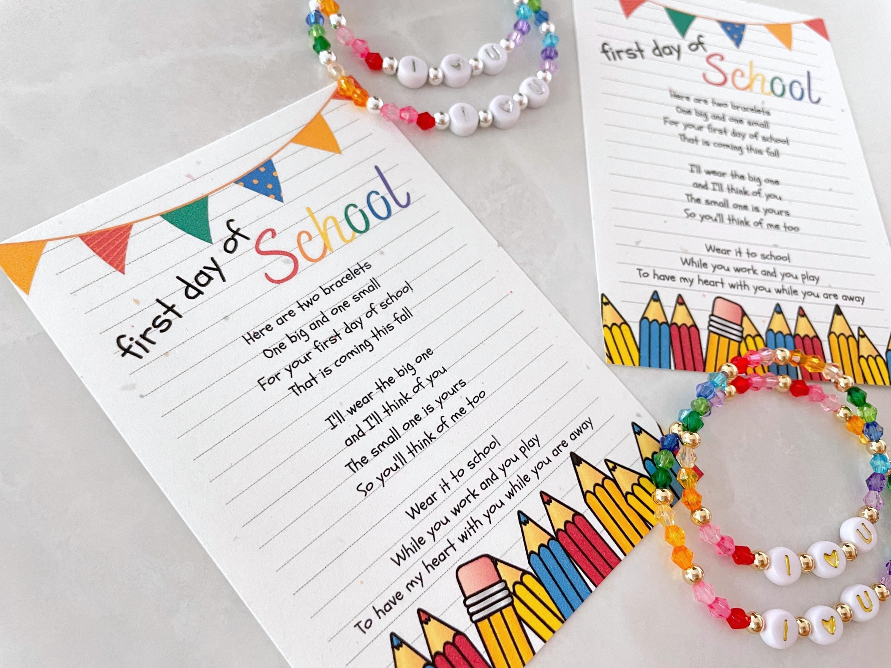 first day of school bracelet set | kindergarten bracelet | mommy and me bracelet | rainbow bracelet | preschool bracelet | kids bracelet