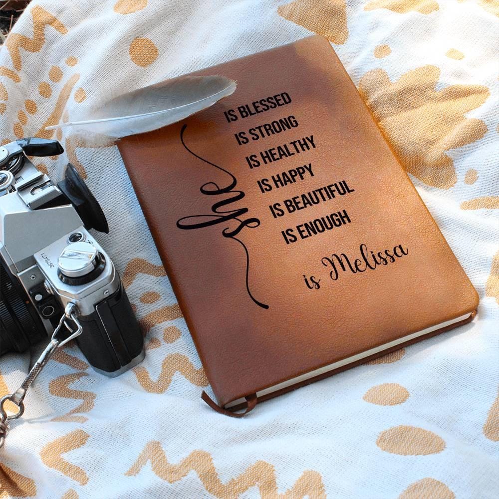 Personalized Leather Journal For Women Custom Name Journal Gift Best Friend She Is Journal Healing Journal Self Care Gift Christmas Gift