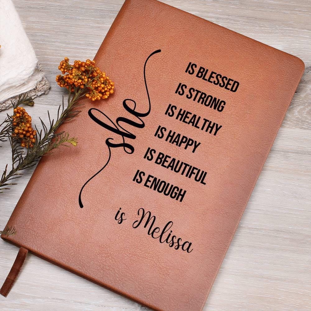 Personalized Leather Journal For Women Custom Name Journal Gift Best Friend She Is Journal Healing Journal Self Care Gift Christmas Gift