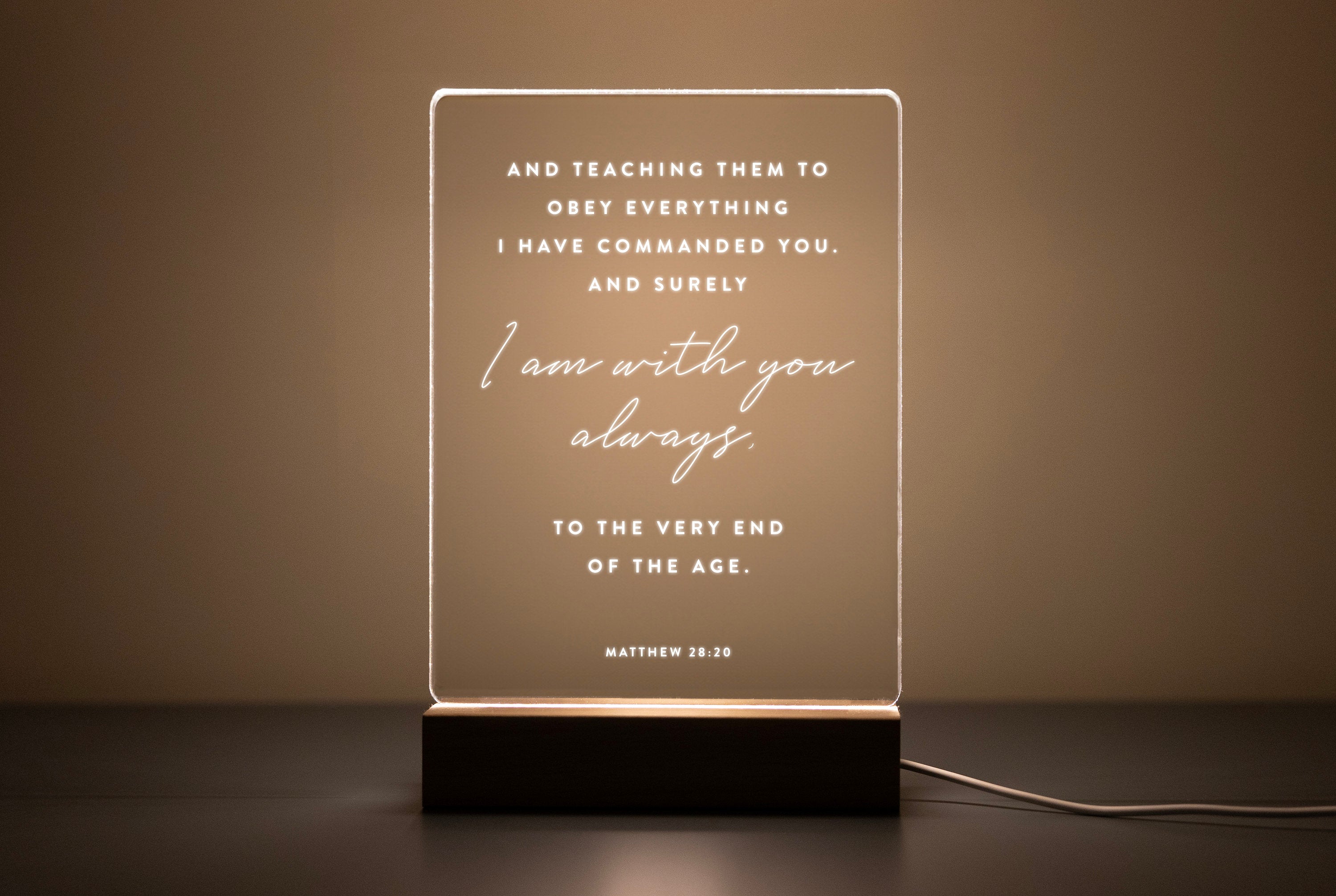 Bible Verse LED Light • Custom LED Night Light • Favorite Bible Verse • LED Frame • New Home Gift • Christmas Gift Christian • BVL01