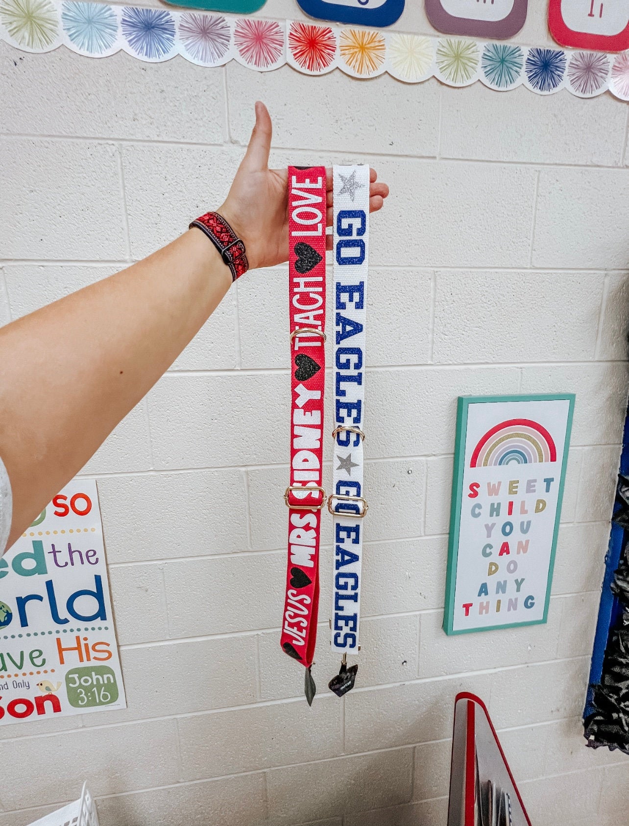 Teacher Crossbody Strap / Teacher Custom Gift / Teacher Badge Holder / Cell Phone Sling / Crossbody Phone Strap  / Teacher Accessories