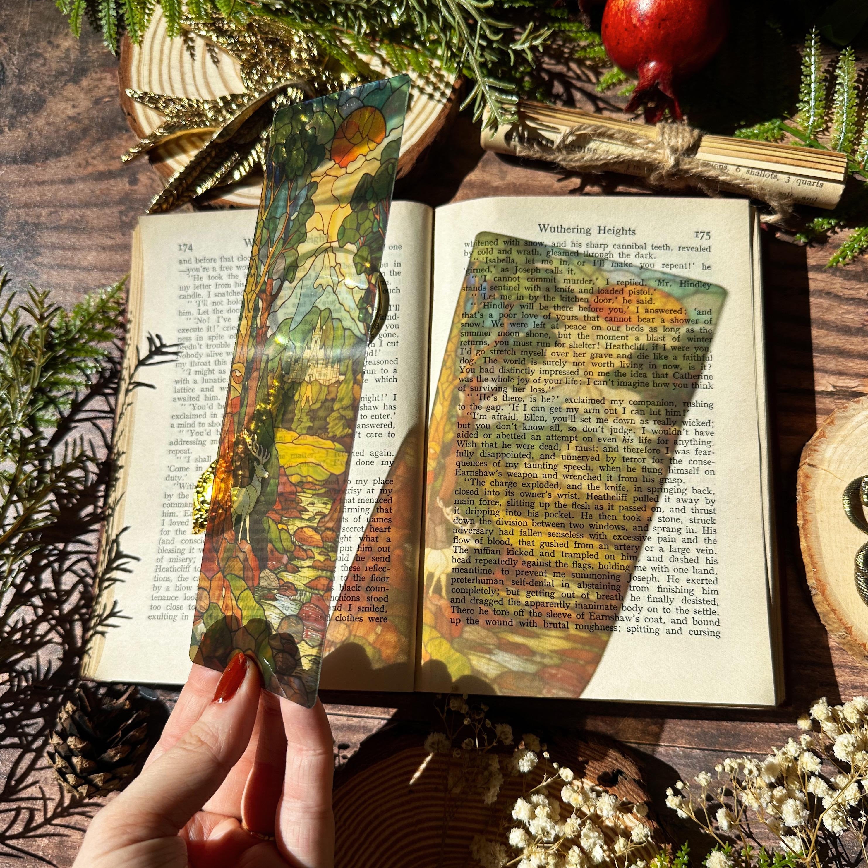 Velaris, Terrasen, Lunathion Trio Stained Glass Bookmarks (Transparent Bookmark, Stained Glass Night Court, Fantasy Book Reader Gift)