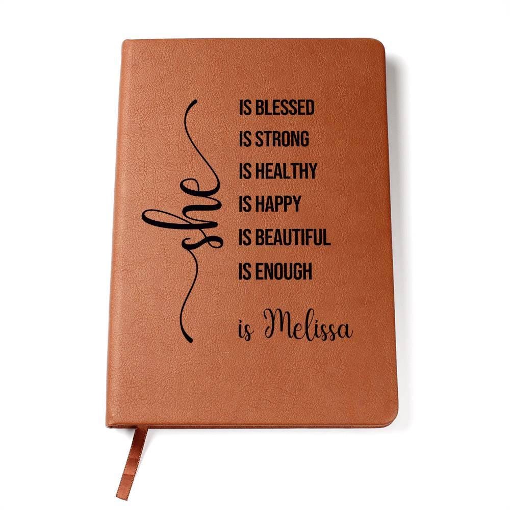Personalized Leather Journal For Women Custom Name Journal Gift Best Friend She Is Journal Healing Journal Self Care Gift Christmas Gift