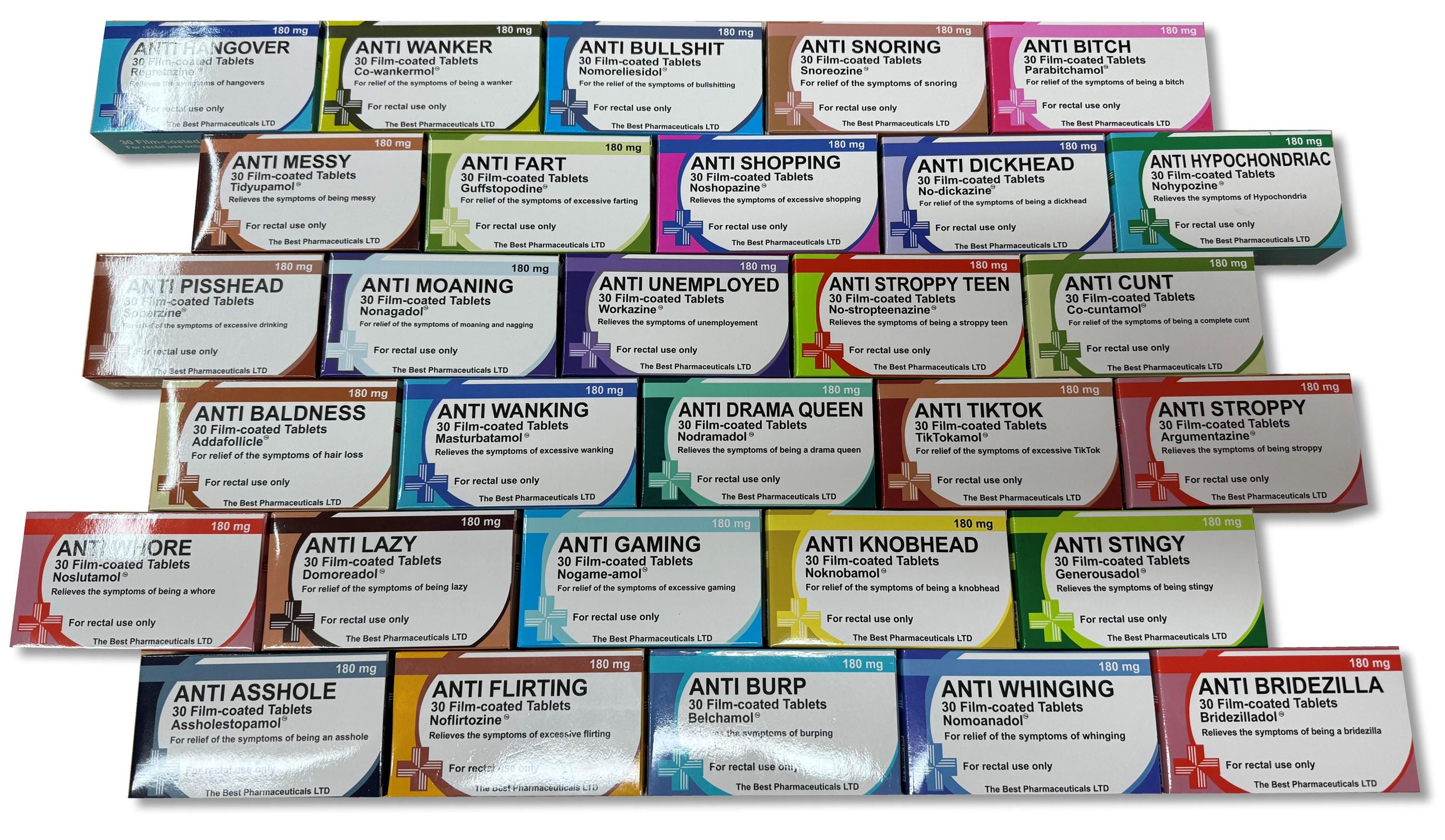 (Sets of 2) Novelty Joke Pill Tablet Box - Fun Rude Xmas/Birthday Gift - Funny Prank Present