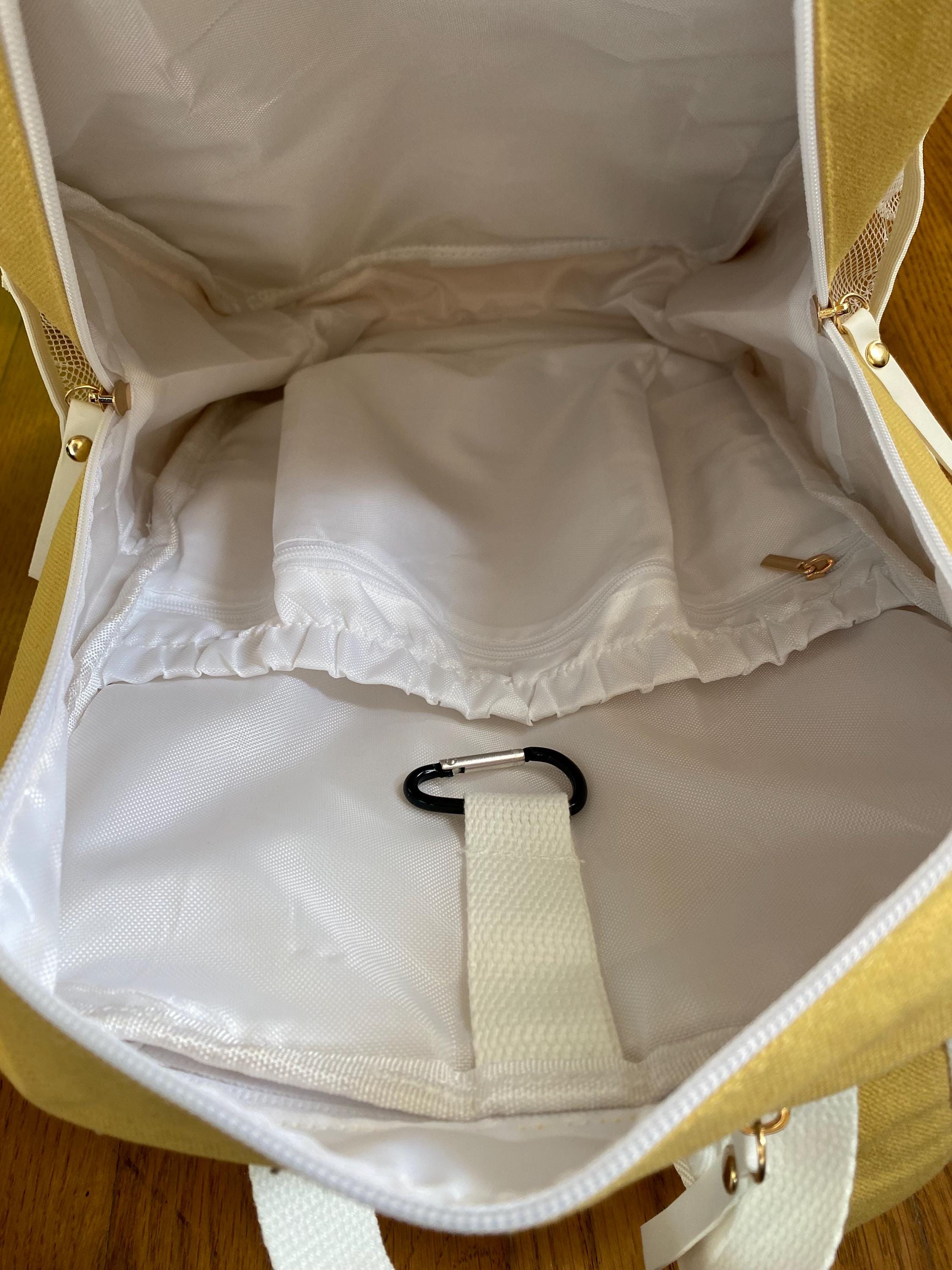 Personalized Natural Canvas Pickleball Paddle Bag, Custom Racket Backpack, Mini Preppy Sports Tote, Stylish Cute Racquet Cover, Mother’s Day