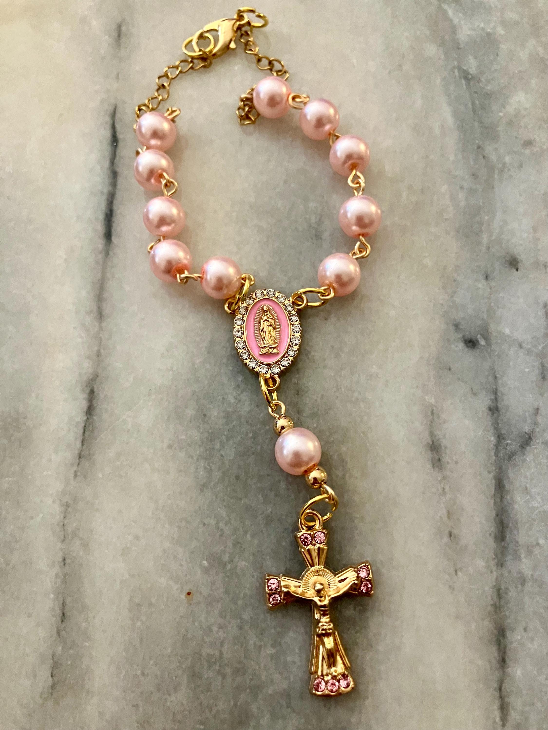 Religious Gift Idea Handmade One Decade Car Rosary for rearview mirror