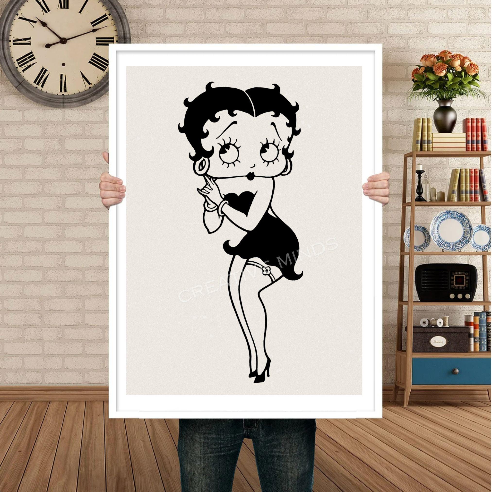 Betty Boop Set of 3 Canvas / Art Prints / Framed Wall Art, Home Decor, Dorm Art for College Girls, Aura Poster Gift for Girlfriend