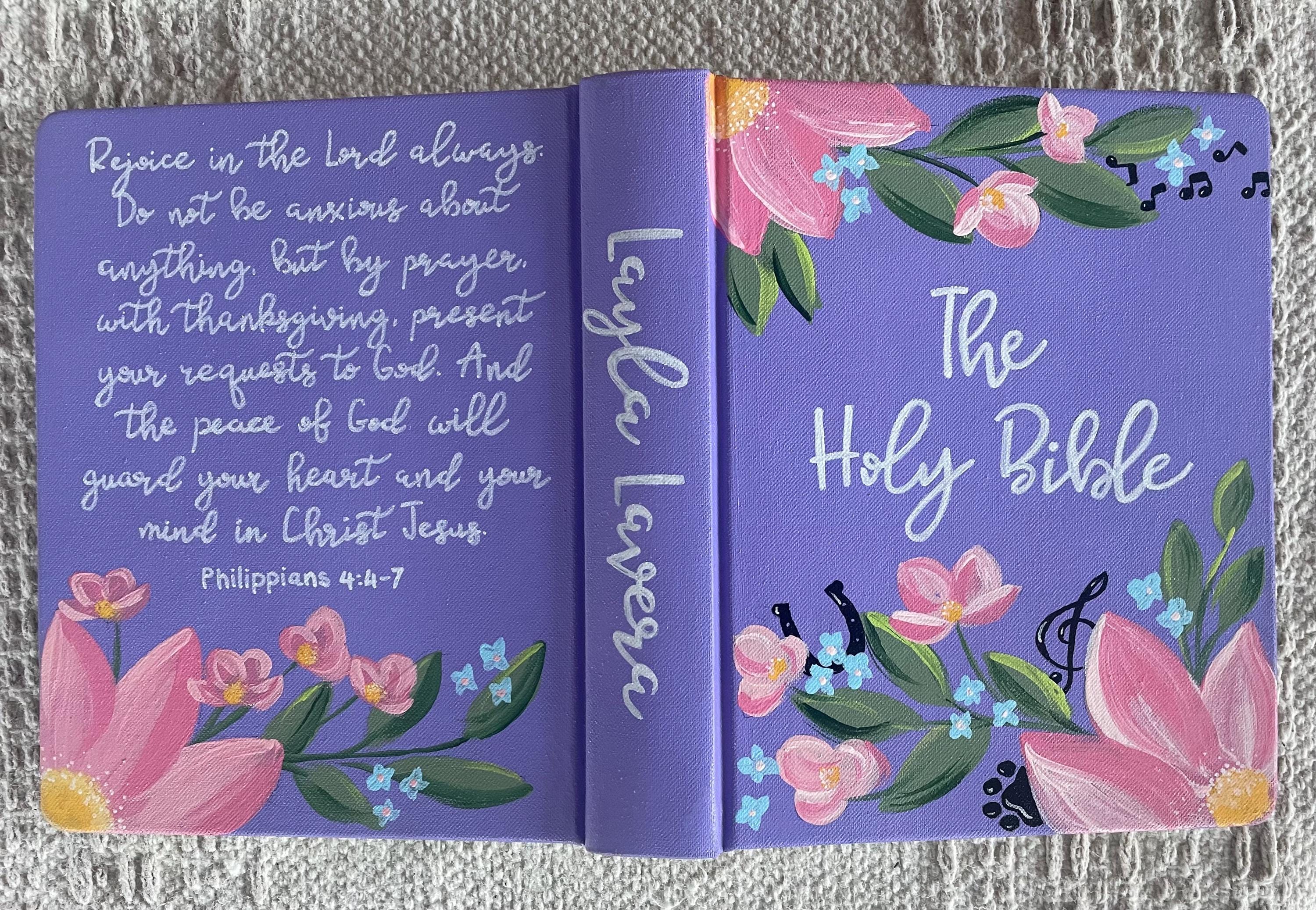 Custom Hand Painted Bibles, Confirmation Gift, Wedding Bible, Family Bible, Mother's Day Gift, She Reads Truth Bibles, Teen Bible
