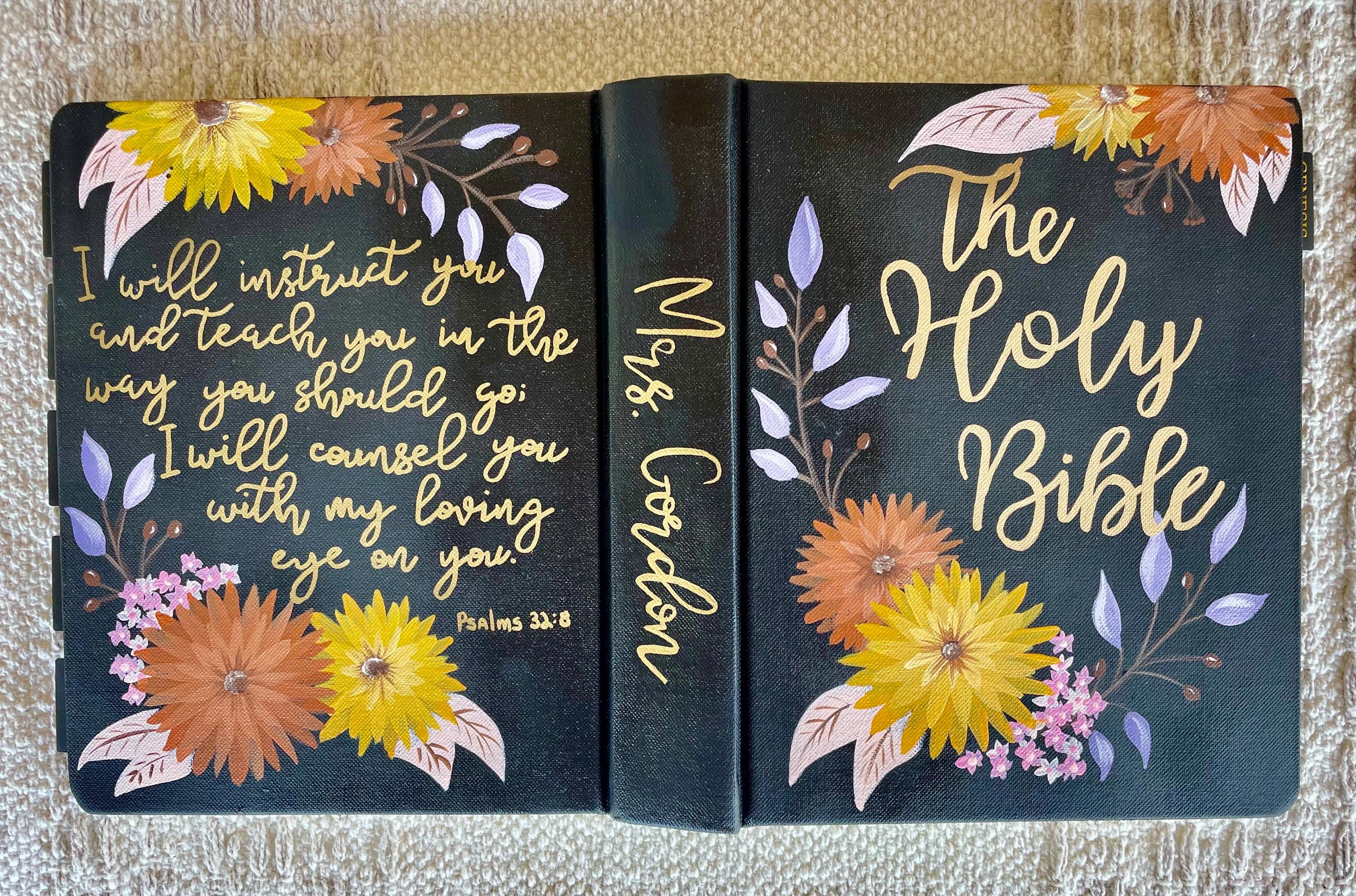 Custom Hand Painted Bibles, Confirmation Gift, Wedding Bible, Family Bible, Mother's Day Gift, She Reads Truth Bibles, Teen Bible